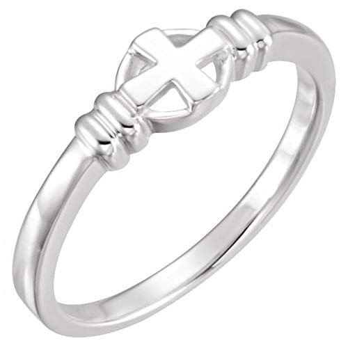 Sterling Silver Cross Chastity Ring - Size 8 Religious Jewelry for Men & Women - Perfect for Faith-Based Gifts, Christian Devotion, and Spiritual Protection