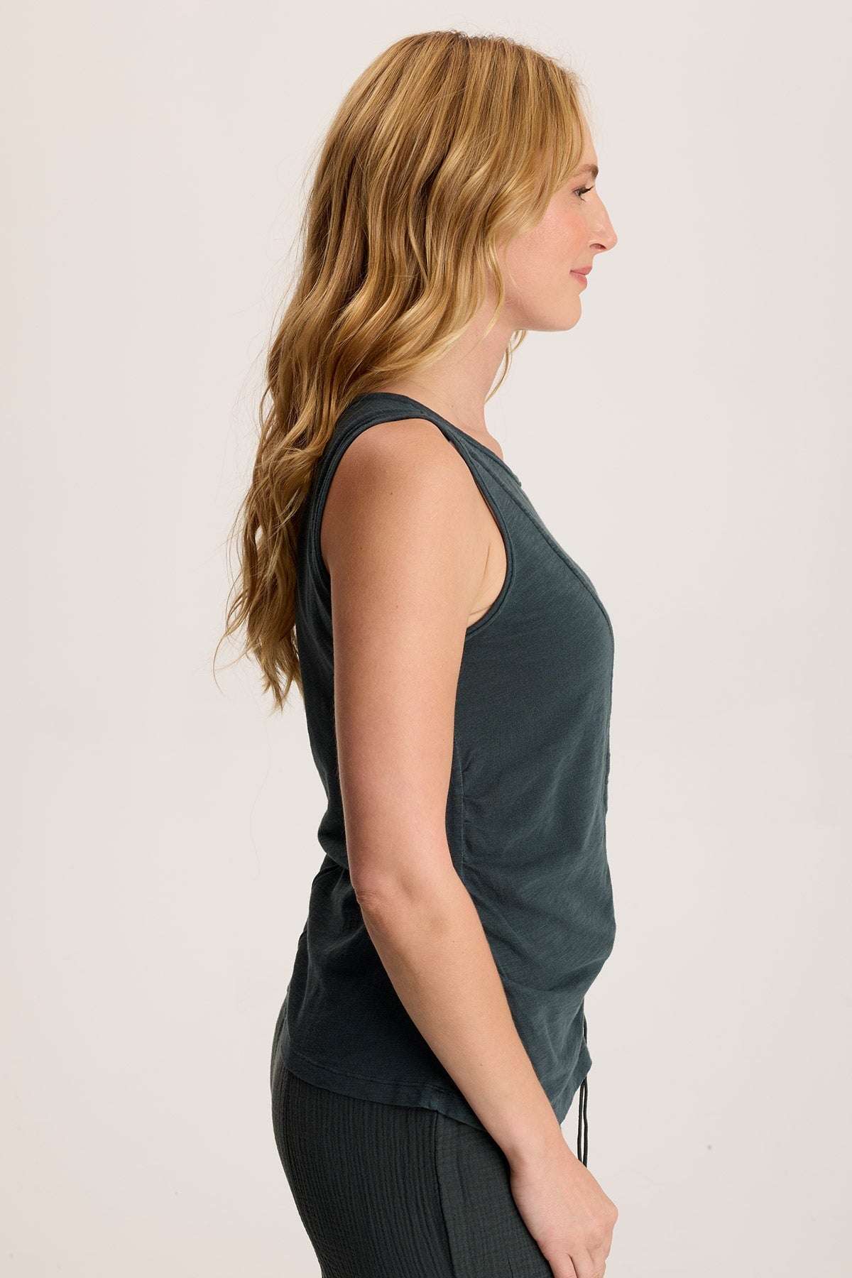Sherwin Women's Scoop Neck Cinchable Tank Top - Adjustable Strap Casual Summer T-Shirt for Workout, Yoga, Beach & Everyday Wear
