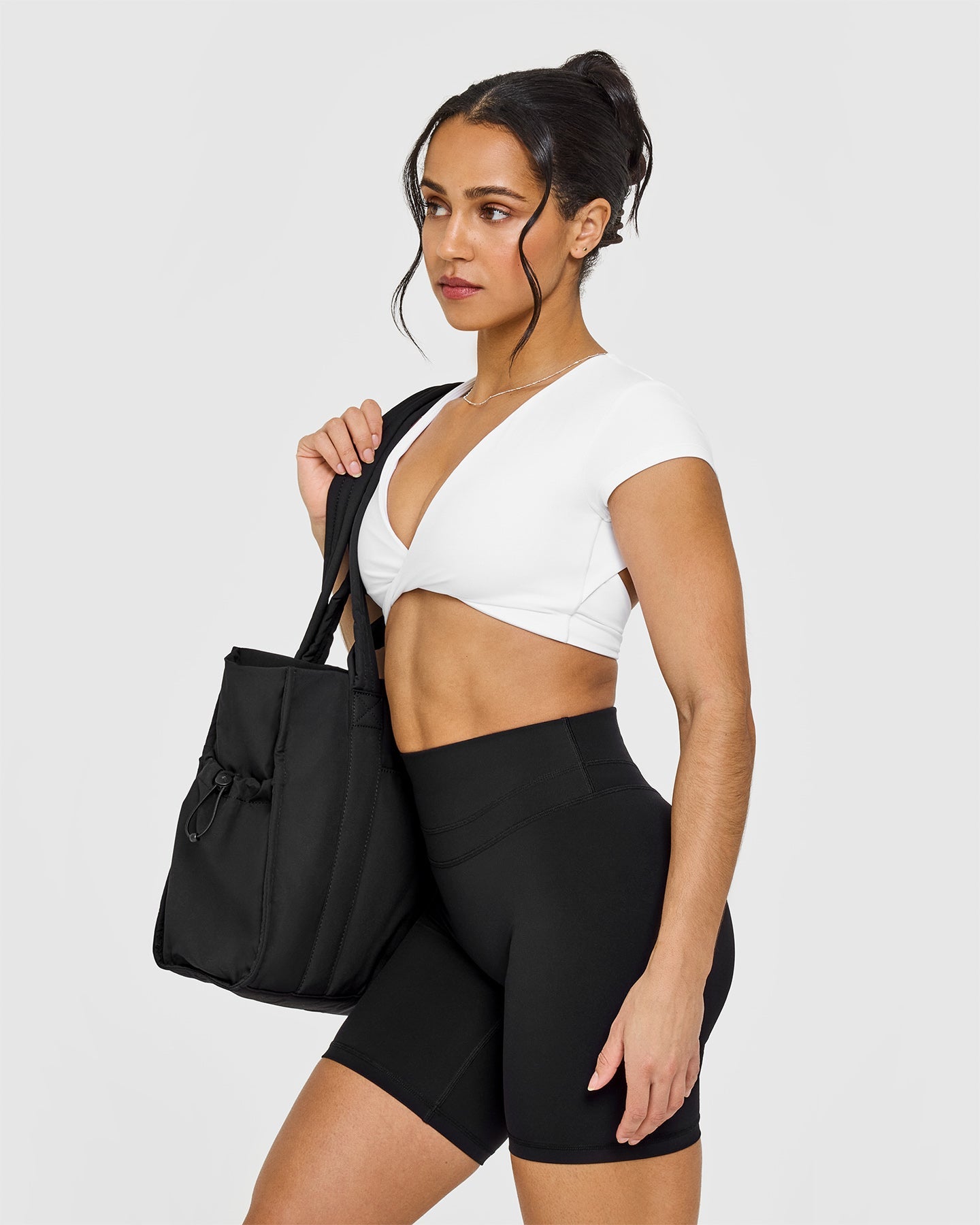 Trendy White Twist Front Short Sleeve Crop Top for Women | Casual Summer Outfit, Beachwear & Street Style Fashion