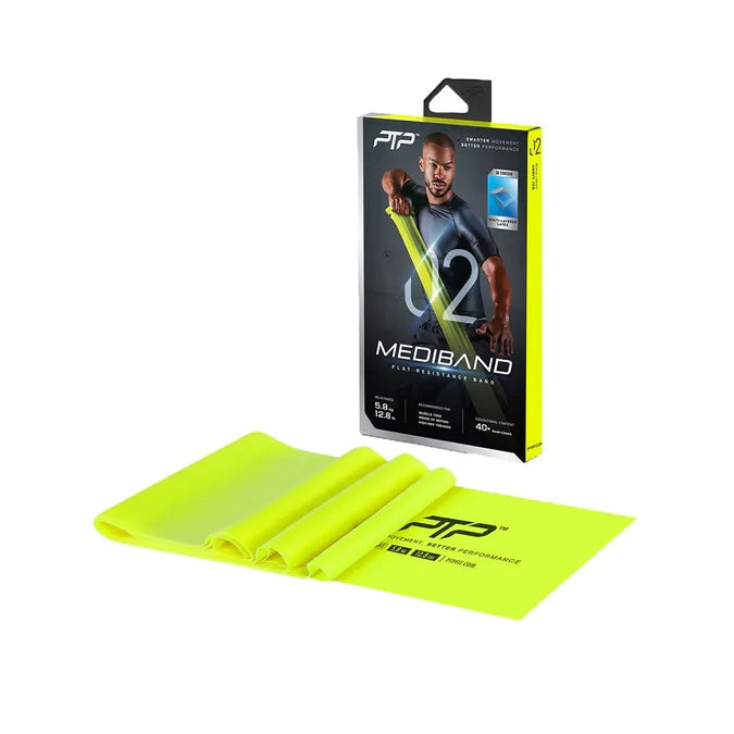 PTP MB2 Mediband (5.8kg) Light Lime Resistance Band - Perfect for Home Workouts, Physical Therapy & Strength Training
