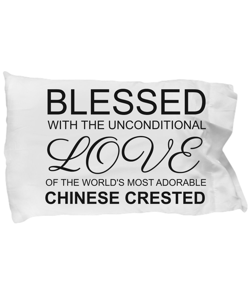 Chinese Crested Dog Pillow Cover 20x30 - Cute Pet Lover Gift for Mom & Dad - Soft Cotton Pillowcase for Bedroom Decor & Dog Themed Home Accessories - Perfect for Dog Lovers, Housewarming & Birthday Gifts