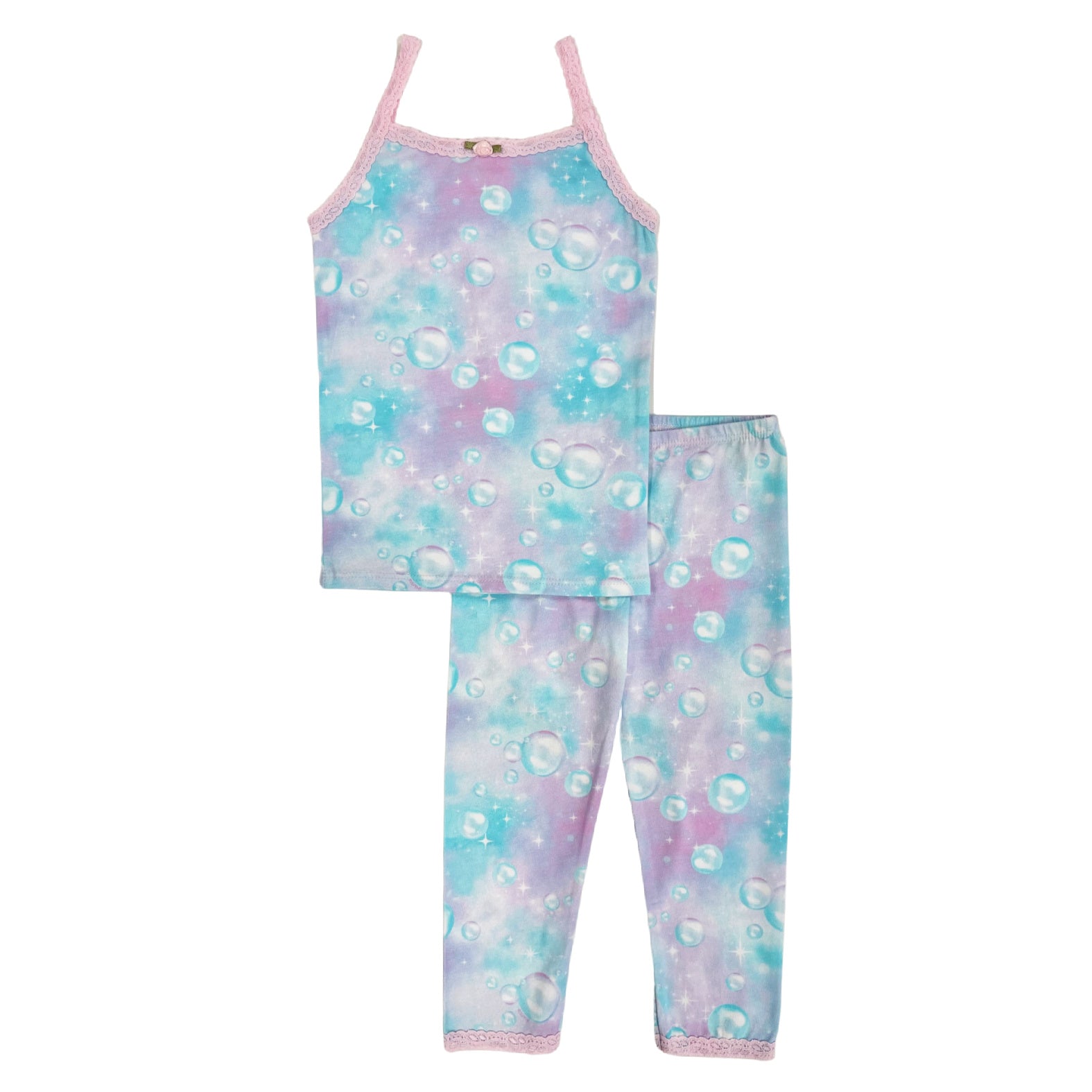 Bubbles Cami & Cropped Legging Set - Women's Trendy Workout Outfit for Yoga, Gym & Casual Wear