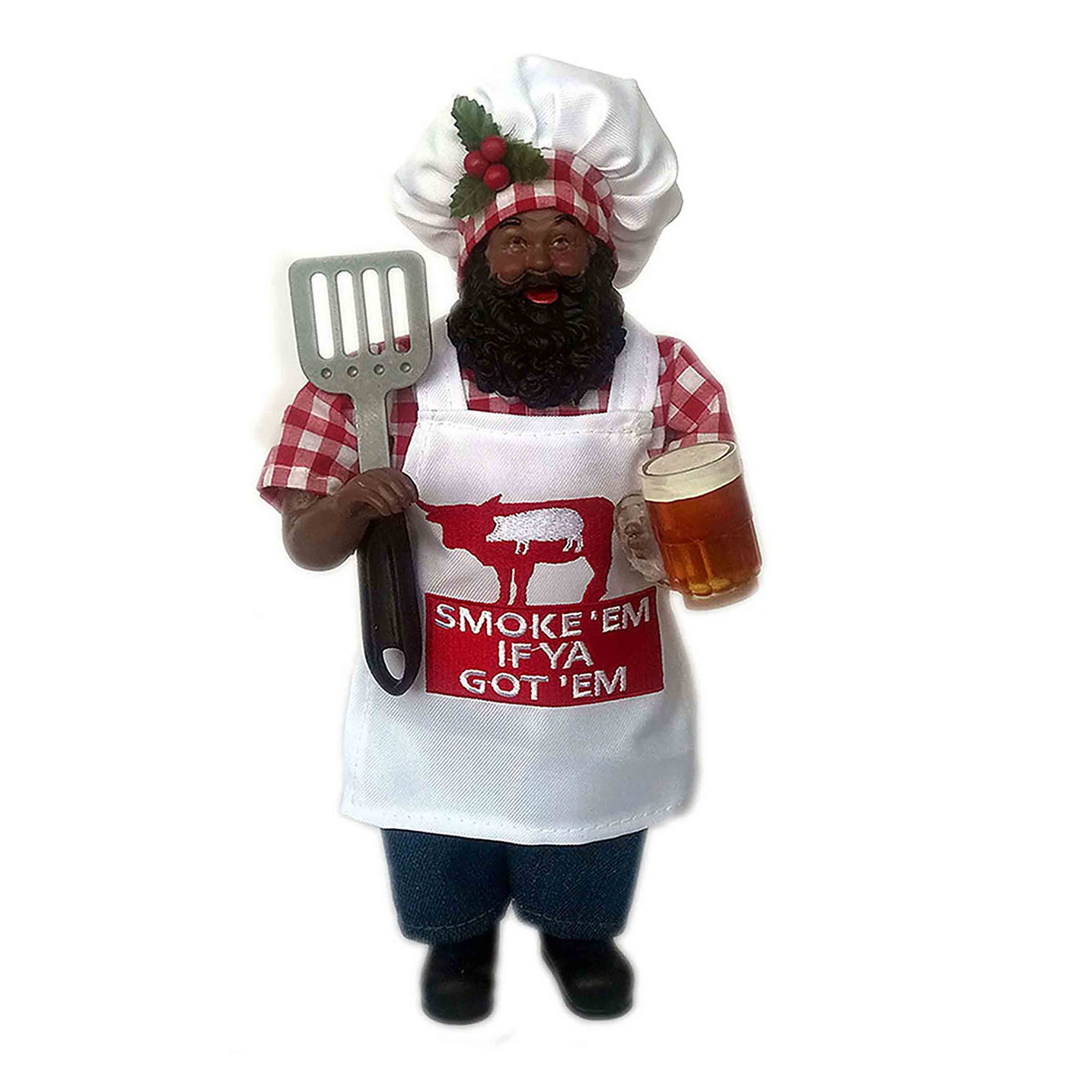 African American Pit Master 12 Santa BBQ Smoker - Perfect for Backyard Grilling, Tailgating & Outdoor Cooking Parties