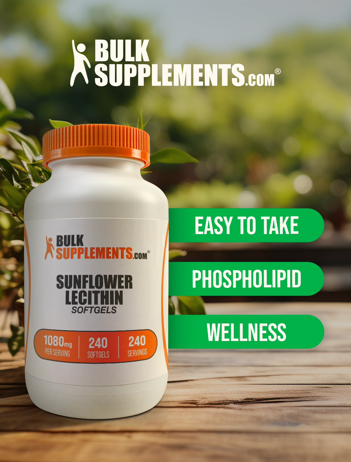 Sunflower Lecithin Softgels 1200mg - Non-GMO, Gluten-Free Supplement for Brain Health & Liver Support - Perfect for Smoothies, Baking & Daily Wellness Routine