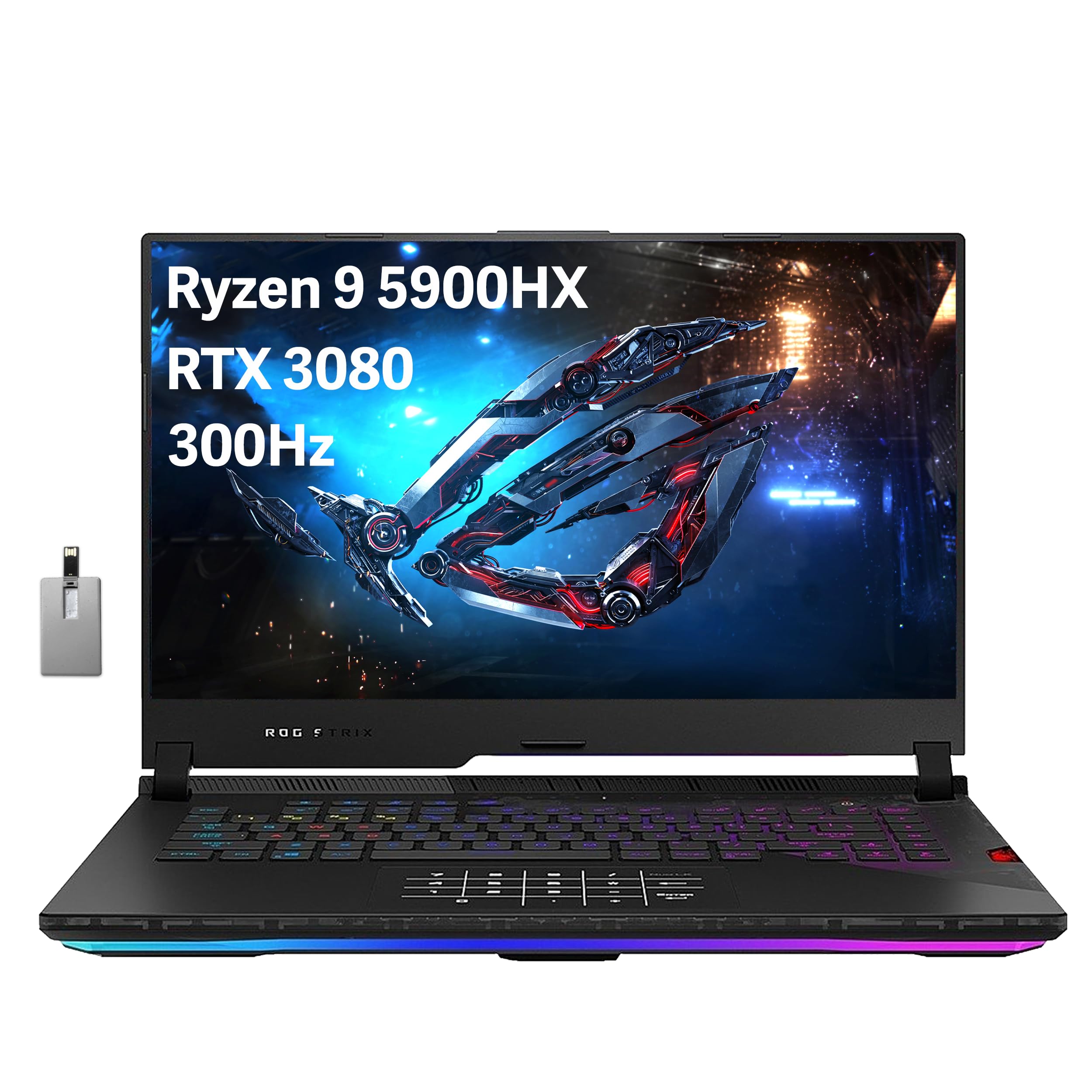 ASUS ROG Strix Scar 15 Gaming Laptop - Ryzen 9, RTX 3080, 32GB RAM for Pro Gamers & Streaming