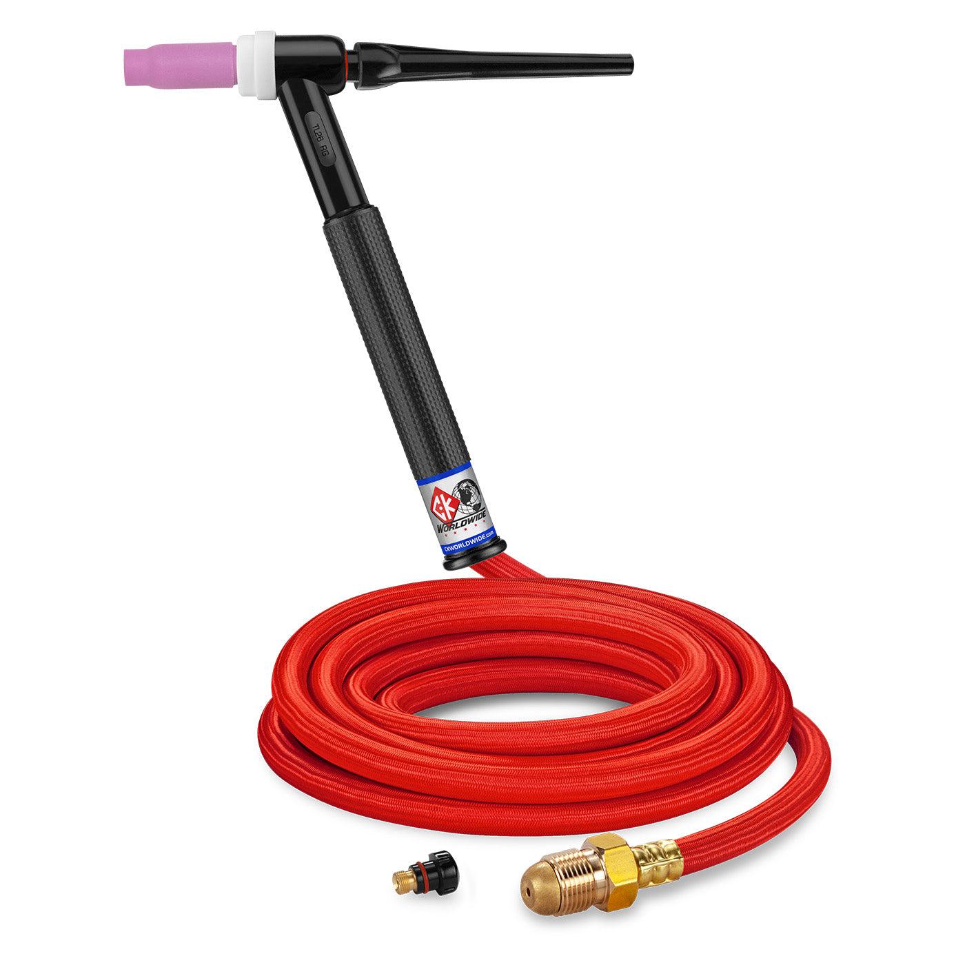 CK Worldwide 200A Trim Line TIG Torch with Super Flexible Cable - 12.5 ft TL26 12 RSF RG - Perfect for Precision Welding, Metal Fabrication & DIY Projects