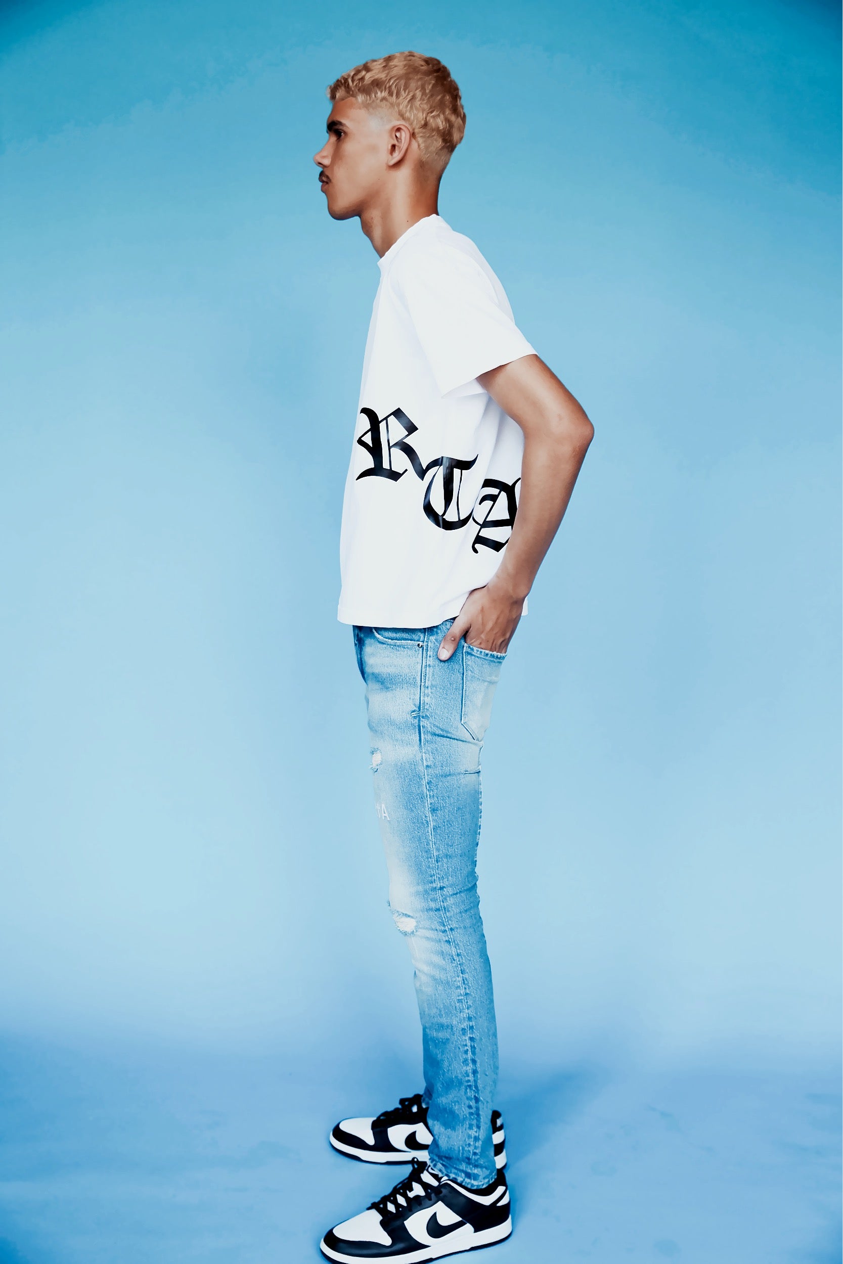 Colt Tee - White & Black Wrap Around T-Shirt for Men | Casual Wear, Street Style & Everyday Outfits