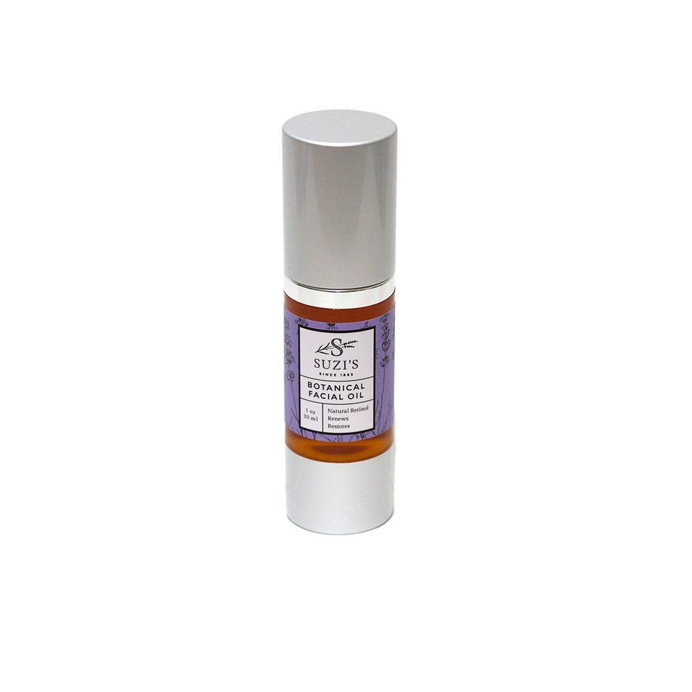 Organic Botanical Facial Oil with Lavender - Suzi's 1 oz Hydrating & Anti-Aging Face Oil for Dry Skin - Perfect for Nighttime Skincare Routine & Relaxation Therapy