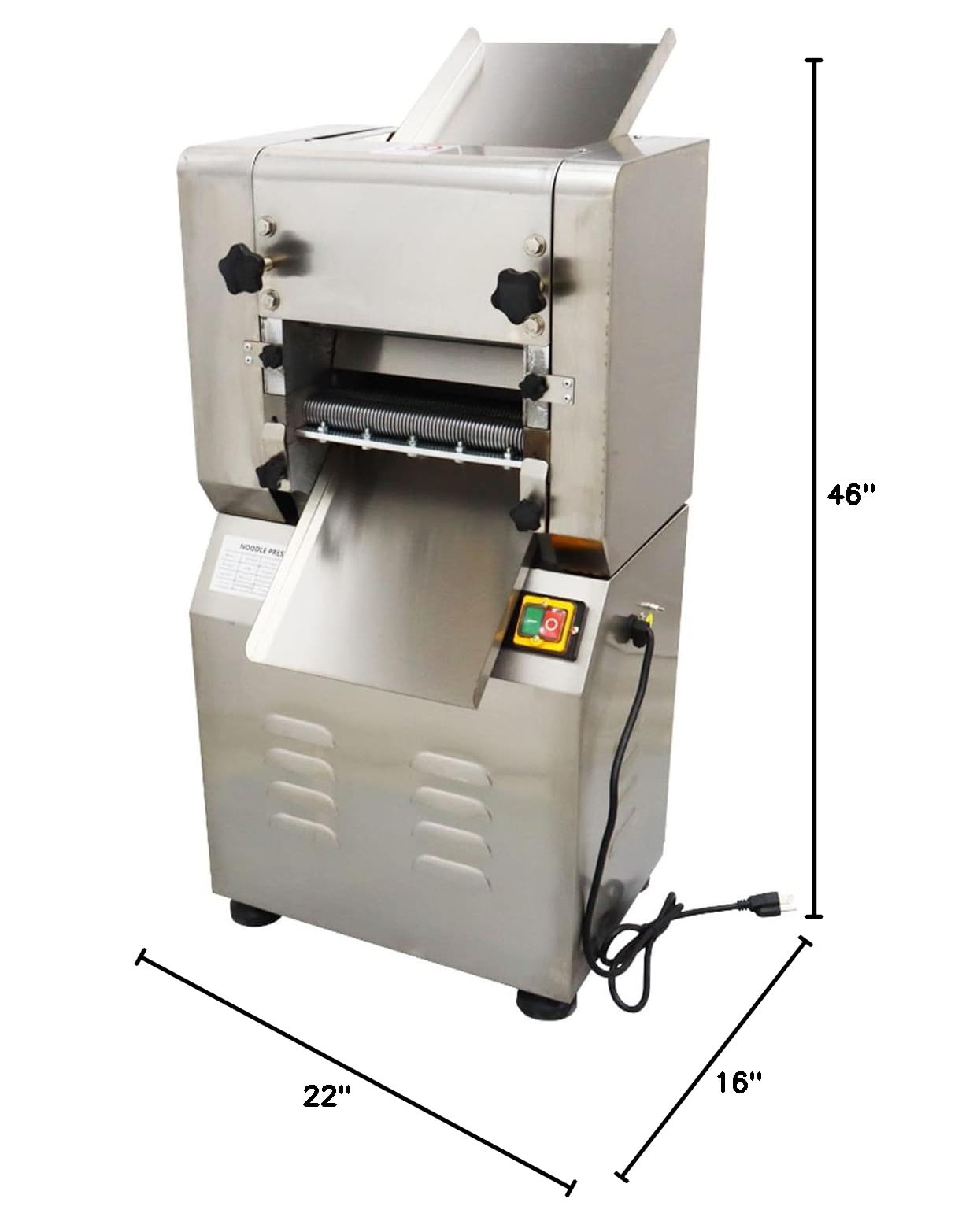 Electric Dough Roller Machine - 2.2KW Pasta Maker with 1mm & 2mm Thickness Settings, 9.4