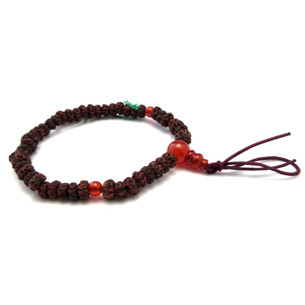 KYOTO ASAHIYA Bodhi Seed Wood & Gemstone Beads Bracelet - Japanese Juzu Rosary Prayer Mala for Meditation, Yoga & Mindfulness - Unisex Spiritual Gift for Men & Women - Perfect for Daily Practice, Stress Relief & Mindful Living