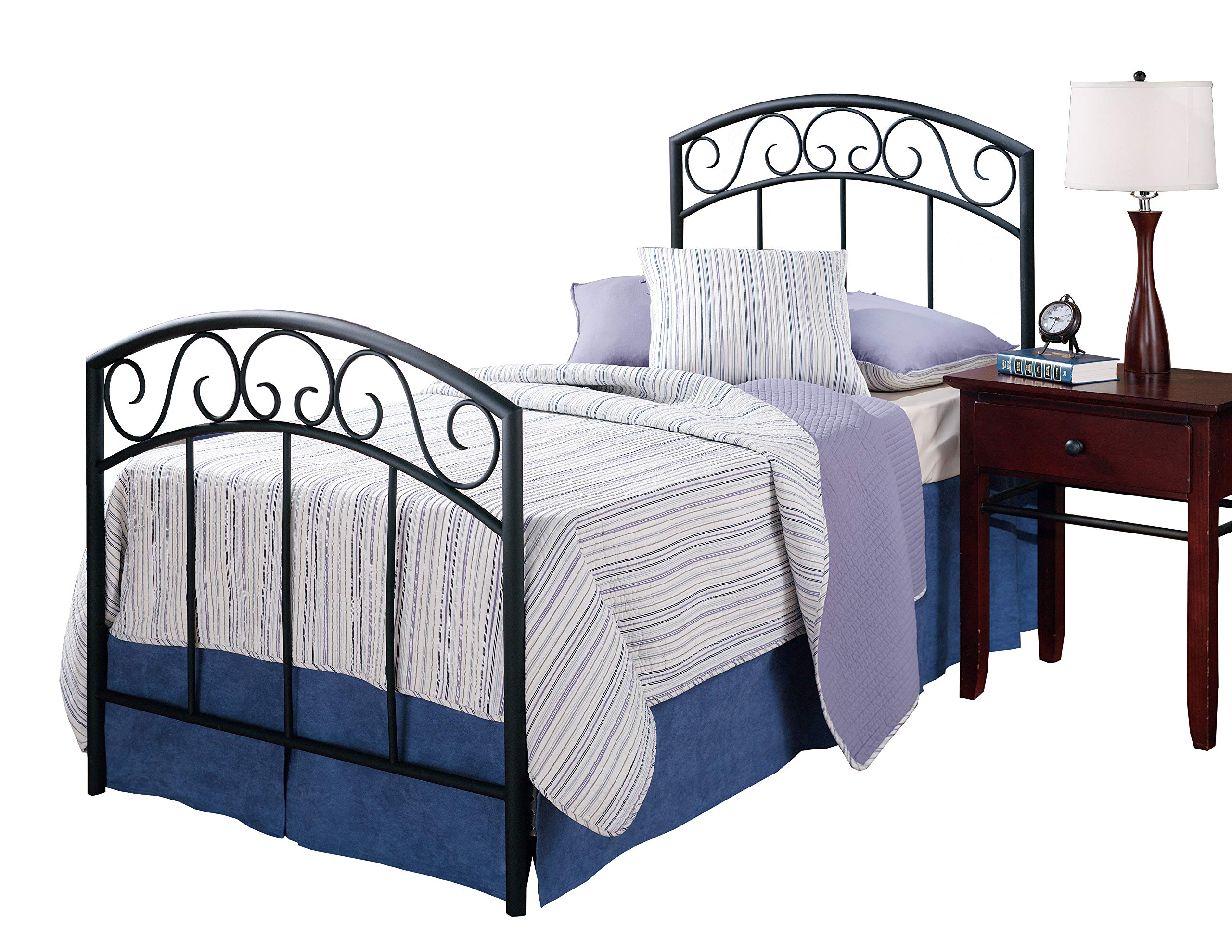 Hillsdale Furniture Wendell Twin Bed Frame with Rails - Textured Black Finish for Kids & Guest Rooms | Sturdy & Stylish Bedroom Furniture