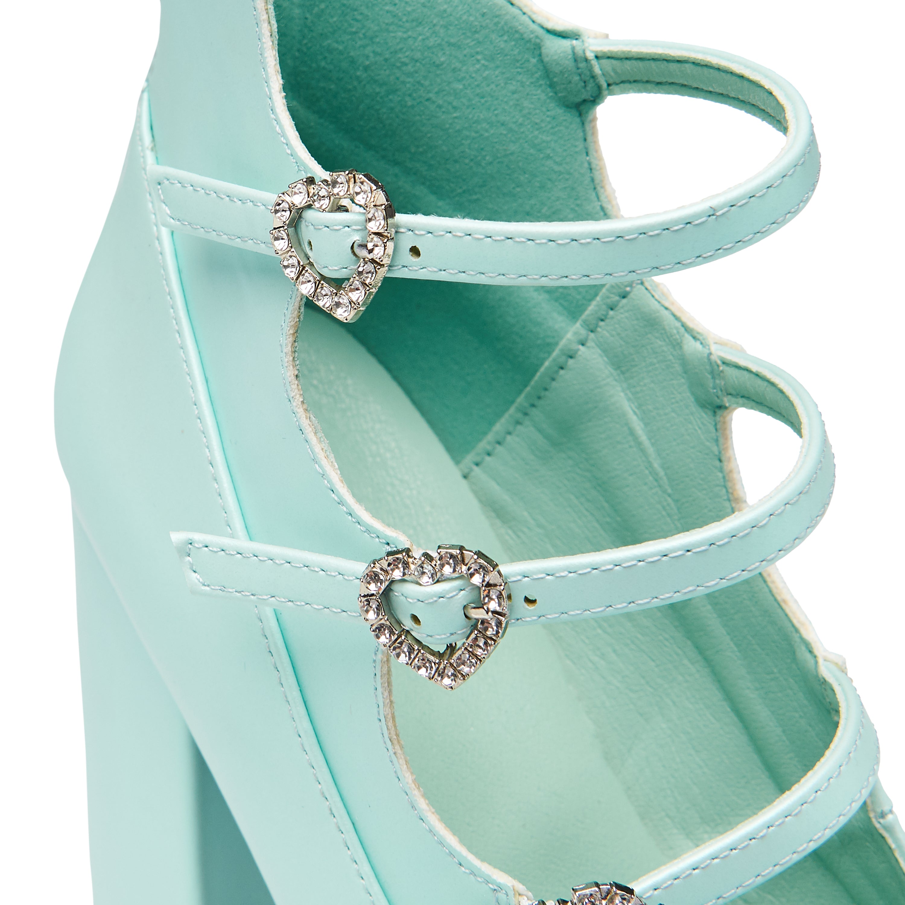 Pearl Dewdrop Platform Heels for Women - Blue Chunky High Heels | Perfect for Parties, Weddings & Evening Events