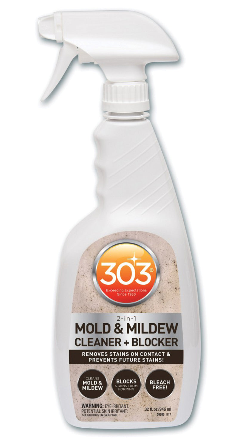 303 Products Mold and Mildew Cleaner 32oz - Powerful Stain Remover for Bathroom, Shower, Kitchen & Home Surfaces | Eliminates Odors & Prevents Regrowth | Safe for Tiles, Grout & More