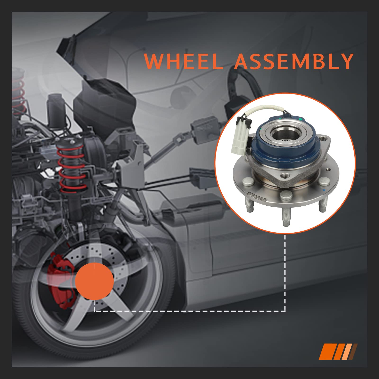 DRIVESTAR 513198 Front Wheel Hub & Bearing Assembly for Cadillac SRX 2004-2009, AWD 4WD, 6 Lug with ABS (Pair) - Perfect for Smooth Ride & Safe Braking on Highways & Off-Road Adventures
