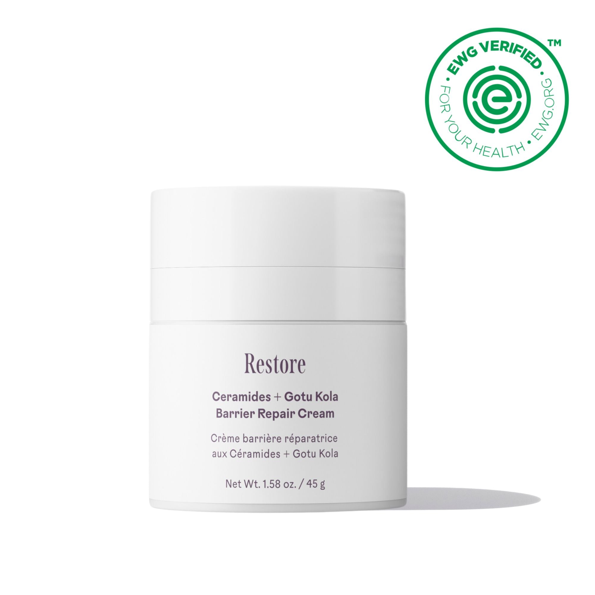 Restore Ceramides + Gotu Kola Barrier Repair Cream for Dry, Sensitive Skin – Hydrating Face Moisturizer for Night & Day Use