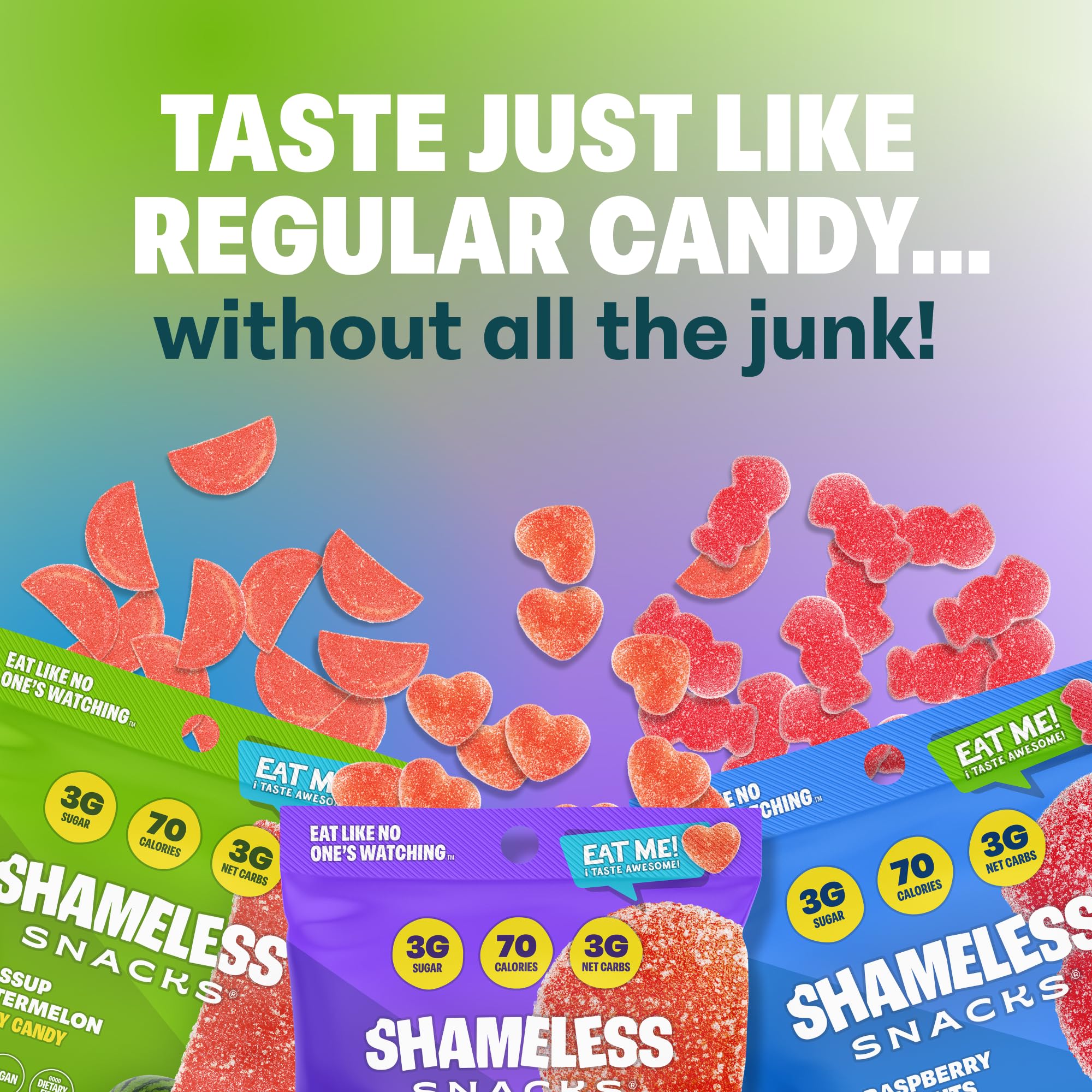 Low Carb Keto Gummy Bundle - Sugar Free Red Raspberry, Watermelon & Peach Flavored Gluten Free Candy for Weight Loss | Perfect for Keto Diet, Diabetics & Healthy Snacking