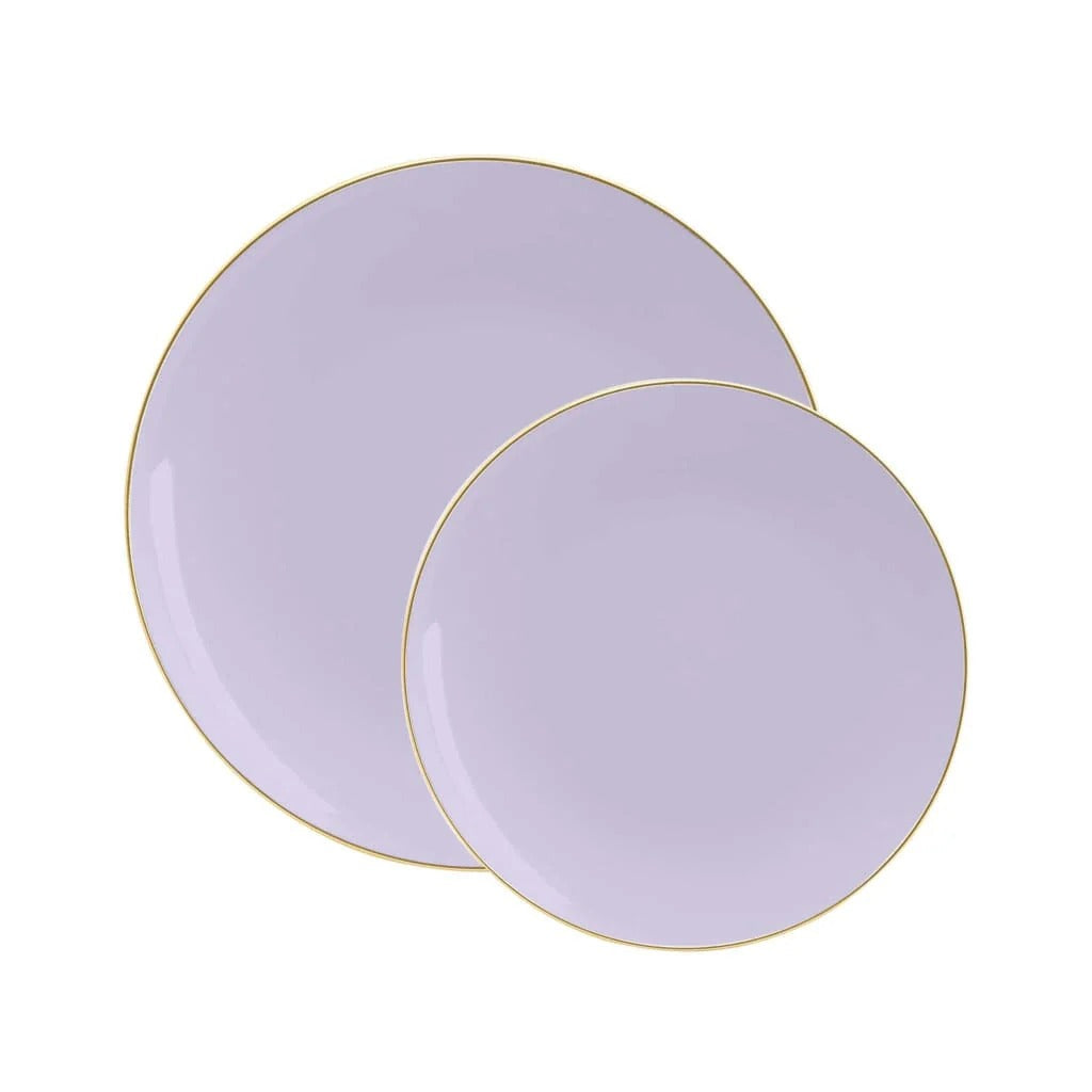 Lavender and Gold Disposable Plastic Party Supplies Set - Elegant Deluxe Party Decorations Bundle for Weddings, Baby Showers & Birthday Celebrations - Eco-Friendly & Organic Party Essentials