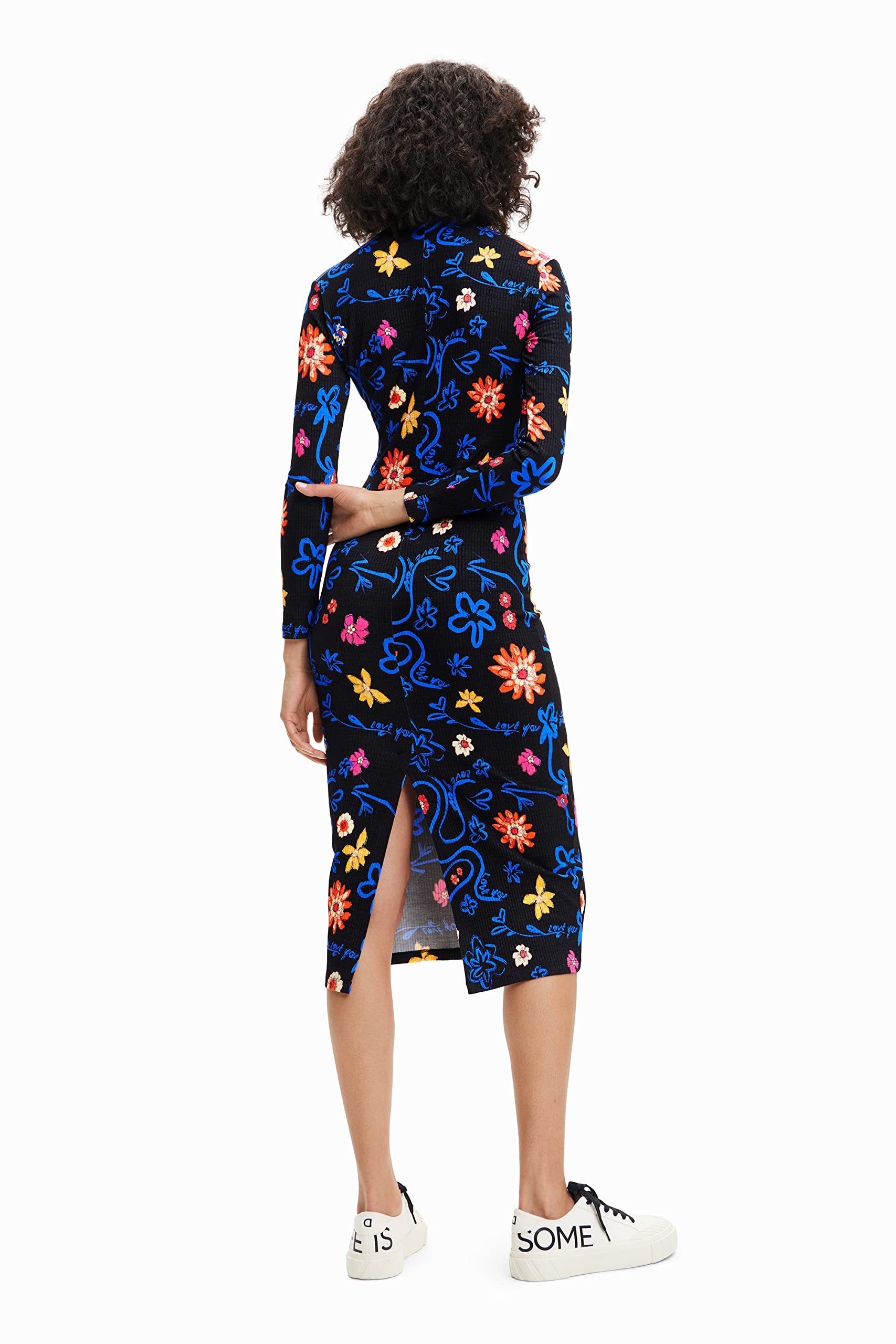 Desigual Women's Long Sleeve Knit Dress - Stylish & Comfortable Fall/Winter Dress for Work, Party & Casual Outings
