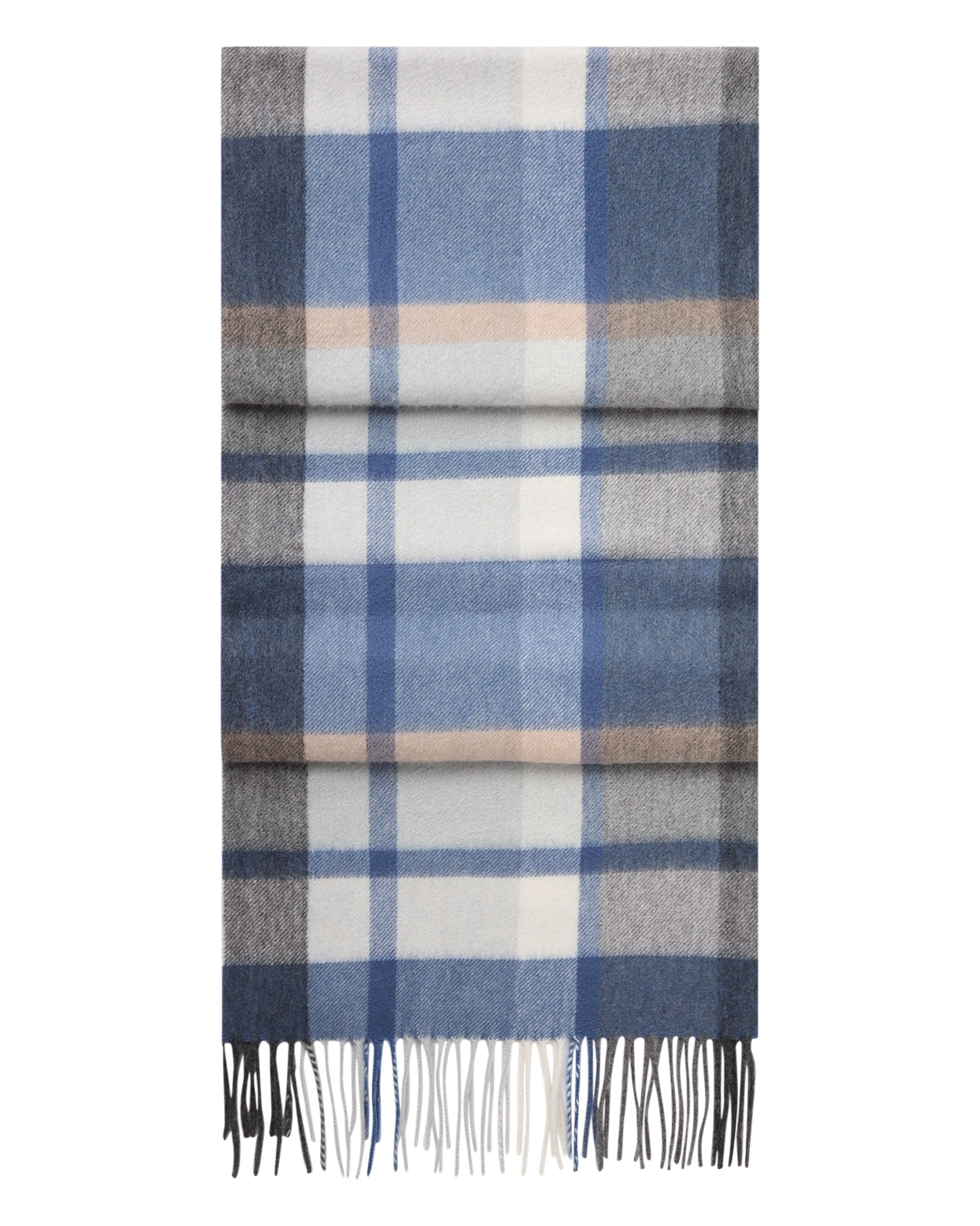 Premium Unisex Cashmere Check Scarf - Soft Blue Grey Plaid Winter Wrap for Men & Women - Perfect for Cold Weather, Office & Outdoor Activities