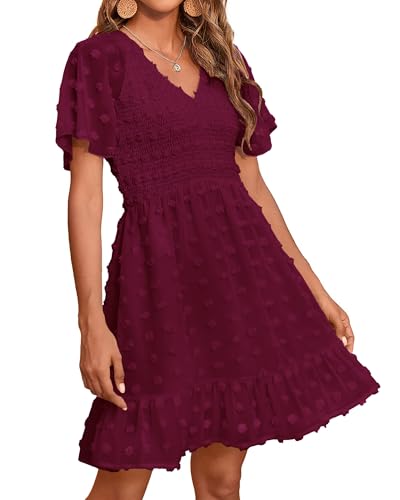 Swiss Dot Wine Red