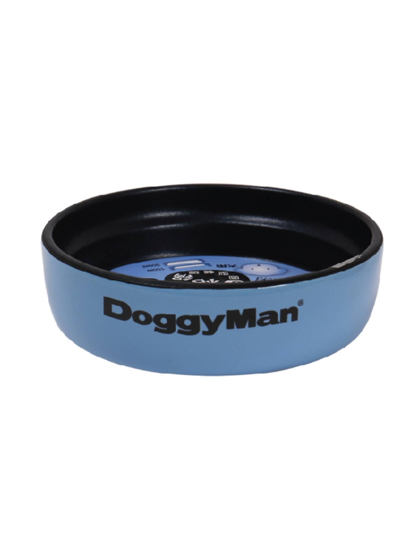 DoggyMan Easy Wash Round Dog Bowl - Small Blue Pet Food & Water Dish for Dogs | Perfect for Home, Travel & Outdoor Use