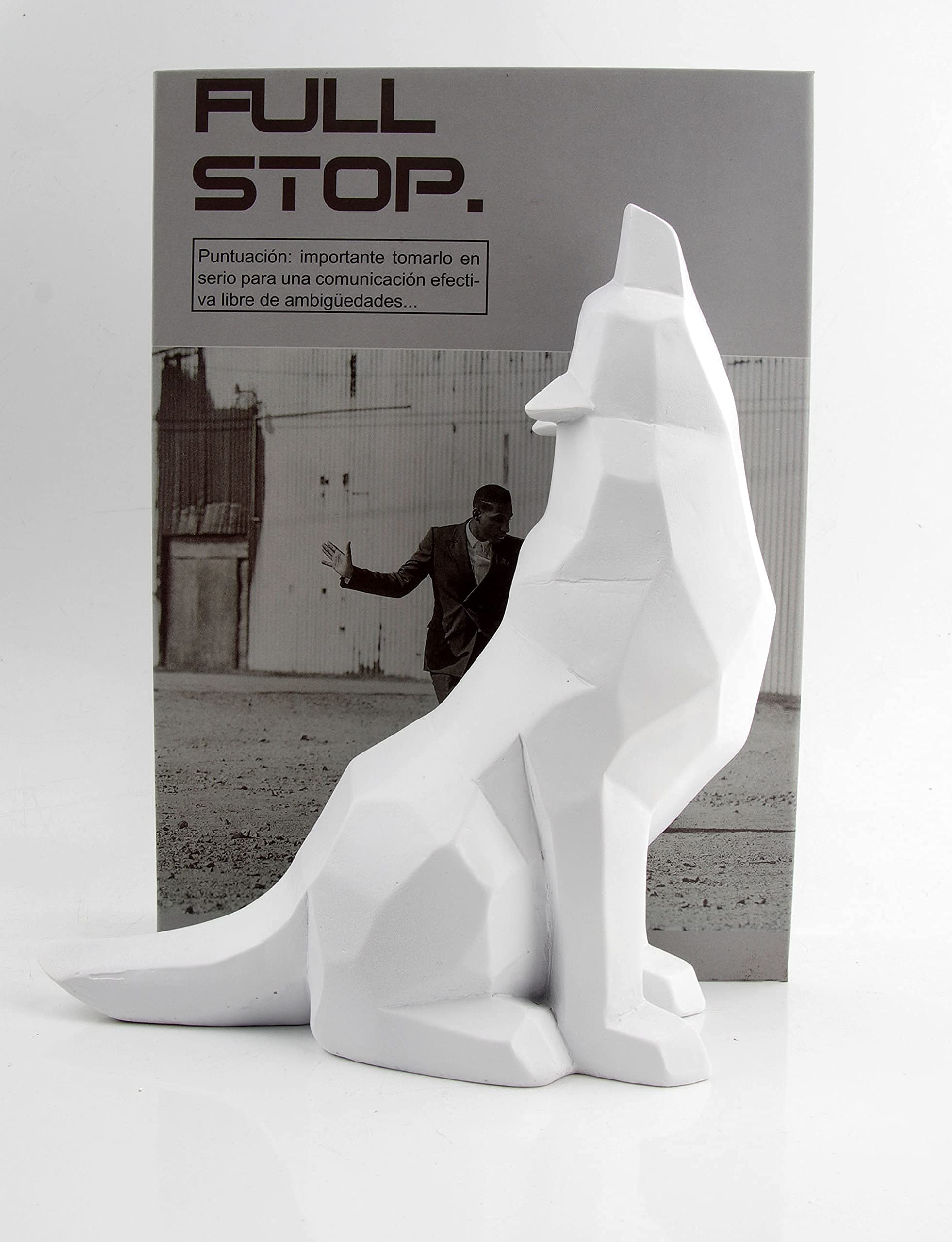 Howling Wolf Statue - White Wolf Figurine for Home Decor, Office Desk, Cabin & Wilderness Themed Decorations