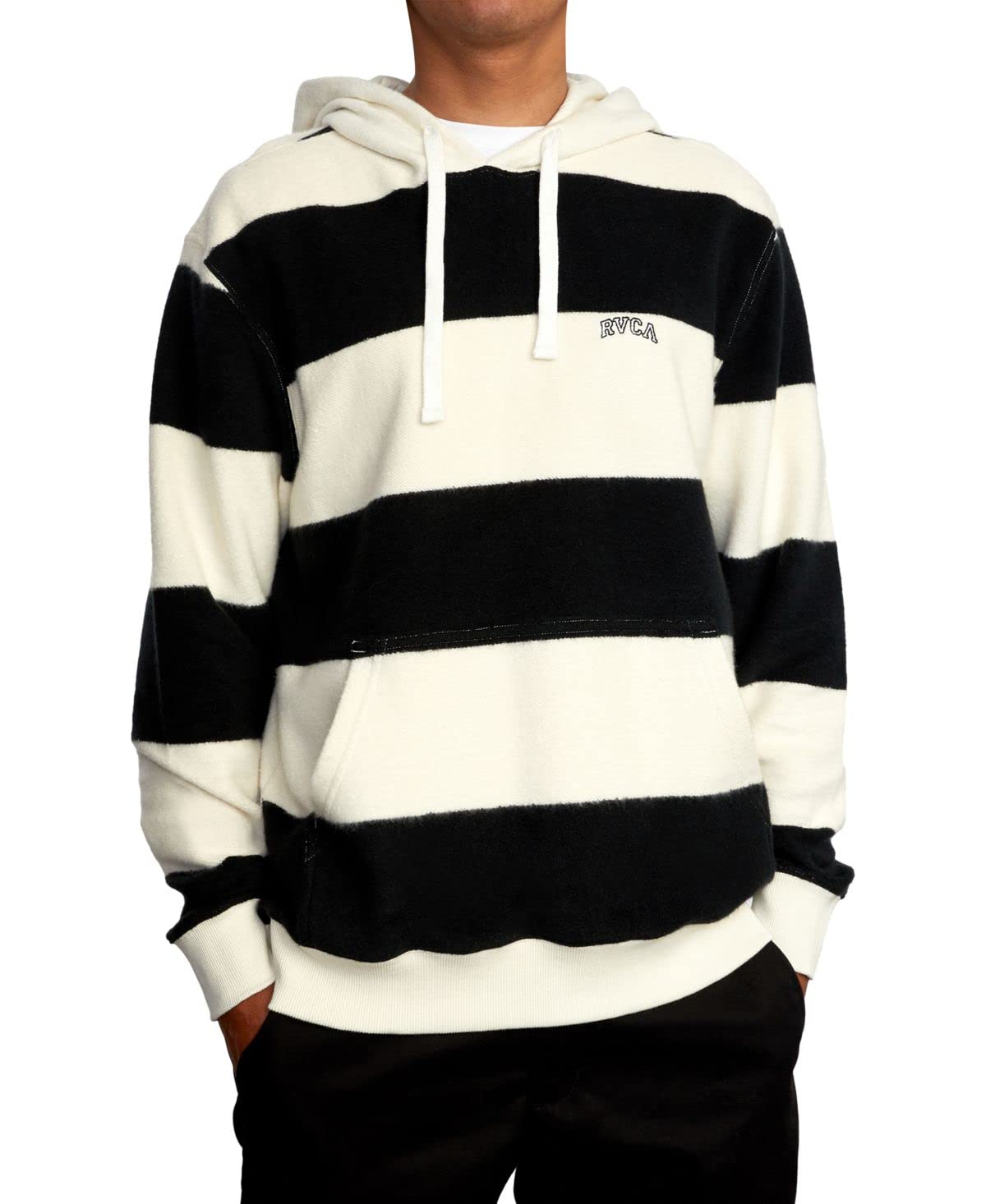 RVCA Men's Big Label Hoodie - Soft Cotton Pullover Hooded Sweatshirt for Casual Wear & Street Style | Perfect for Gym, Travel & Everyday Comfort
