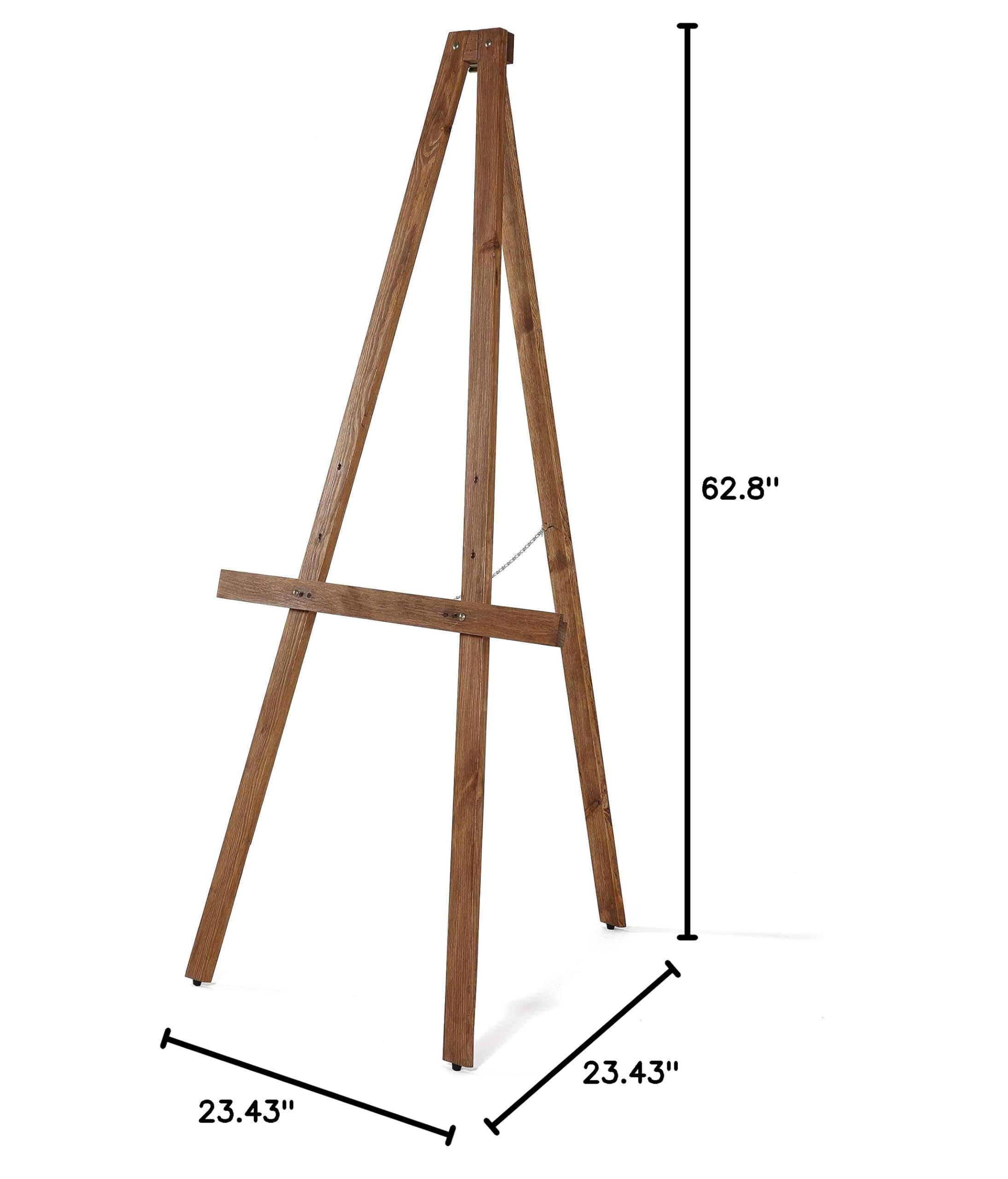 Premium Adjustable Wooden Art Easel Stand - Rustic Dark Wood Tripod Display for Artists, Painting, Drawing & Canvas (23.43x62.80 Inches) - Perfect for Studios, Classrooms, Weddings & Home Decor