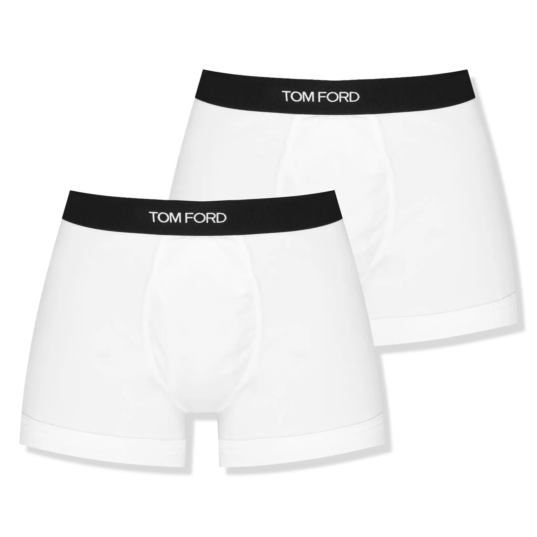 Tom Ford Men's Cotton White Boxer Briefs 2-Pack - Soft & Breathable Underwear for Everyday Comfort & Style