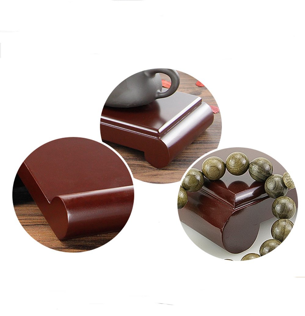 Handmade Wooden Fishbowl Display Stand - Rosewood Oriental Vase Holder for Plants, Bowls & Decor (10.6