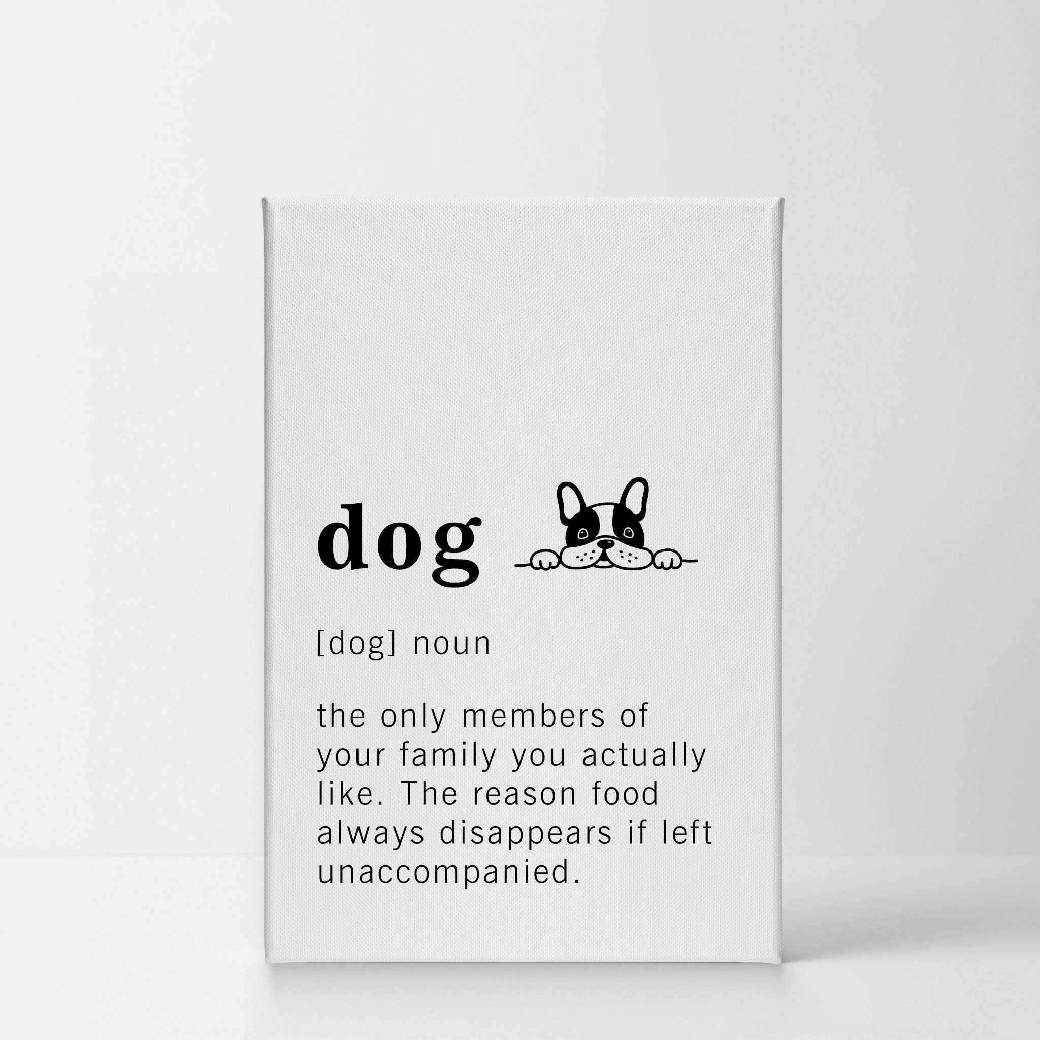Funny Noun Dictionary Definition of Dog Canvas Print - Inspirational Quote Wall Art for Office, Living Room, Bedroom & Bathroom - Ready to Hang Home Decor (40x30 inches, Made in USA) - Perfect Gift for Dog Lovers & Unique Wall Decor for Pet-Friendly Spaces