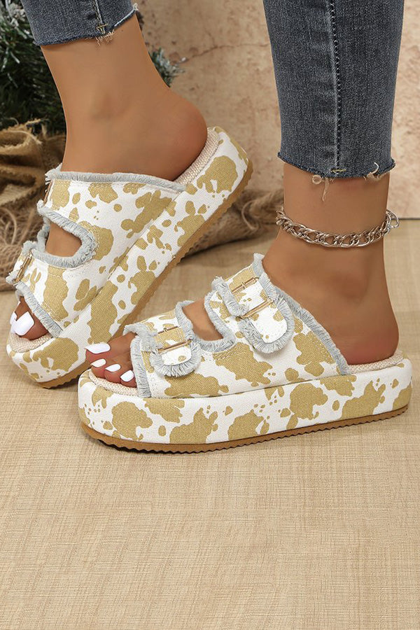 Comfortable Summer Thick Sole Denim Belt Buckle Sandals for Women - Perfect for Beach, Casual Outings & Street Style Fashion