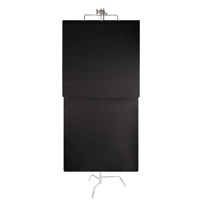 120x120cm Black Floppy Gobo Flag Panel with C Stand - Photography & Video Lighting Modifier for Studio, Film Sets, and Outdoor Shoots
