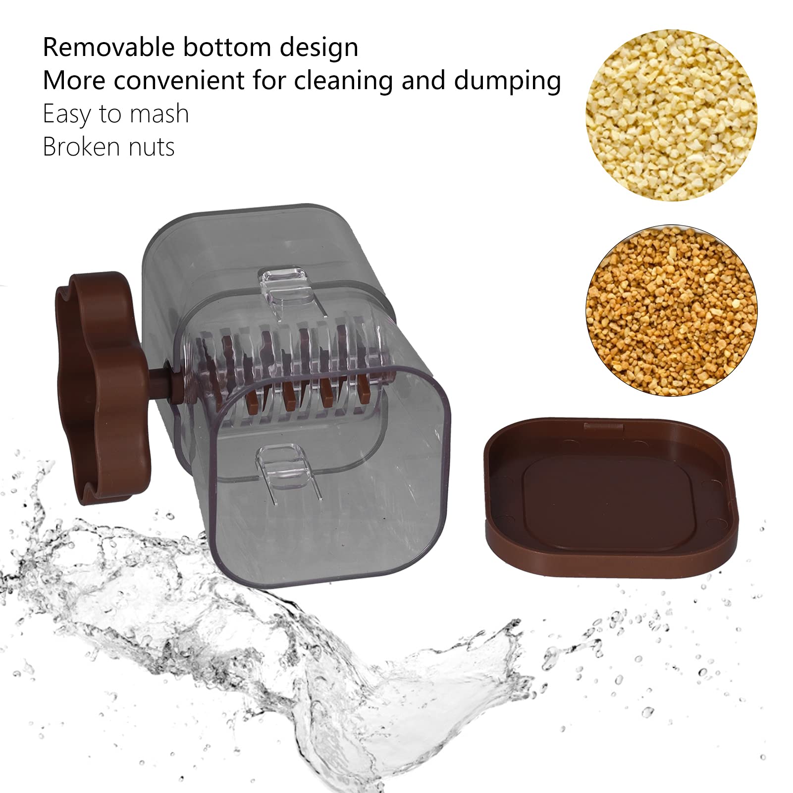 Premium Manual Nut Chopper - Heavy Duty Nut Grinder & Dry Fruit Slicer for Pecans, Hazelnuts, Almonds - Durable Kitchen Tool for Baking & Cooking (Brown) - Perfect for Meal Prep, Snacks & Desserts