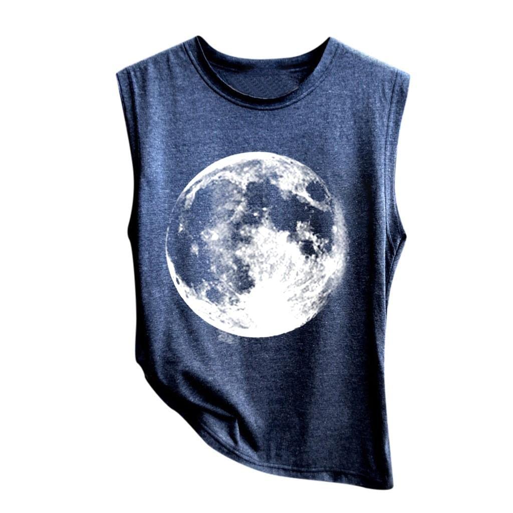 Women's Summer Sleeveless Blouse - Casual Loose Fit O-Neck Sling Strap Printed Top | Perfect for Beach Outings, Vacation Wear & Everyday Comfort