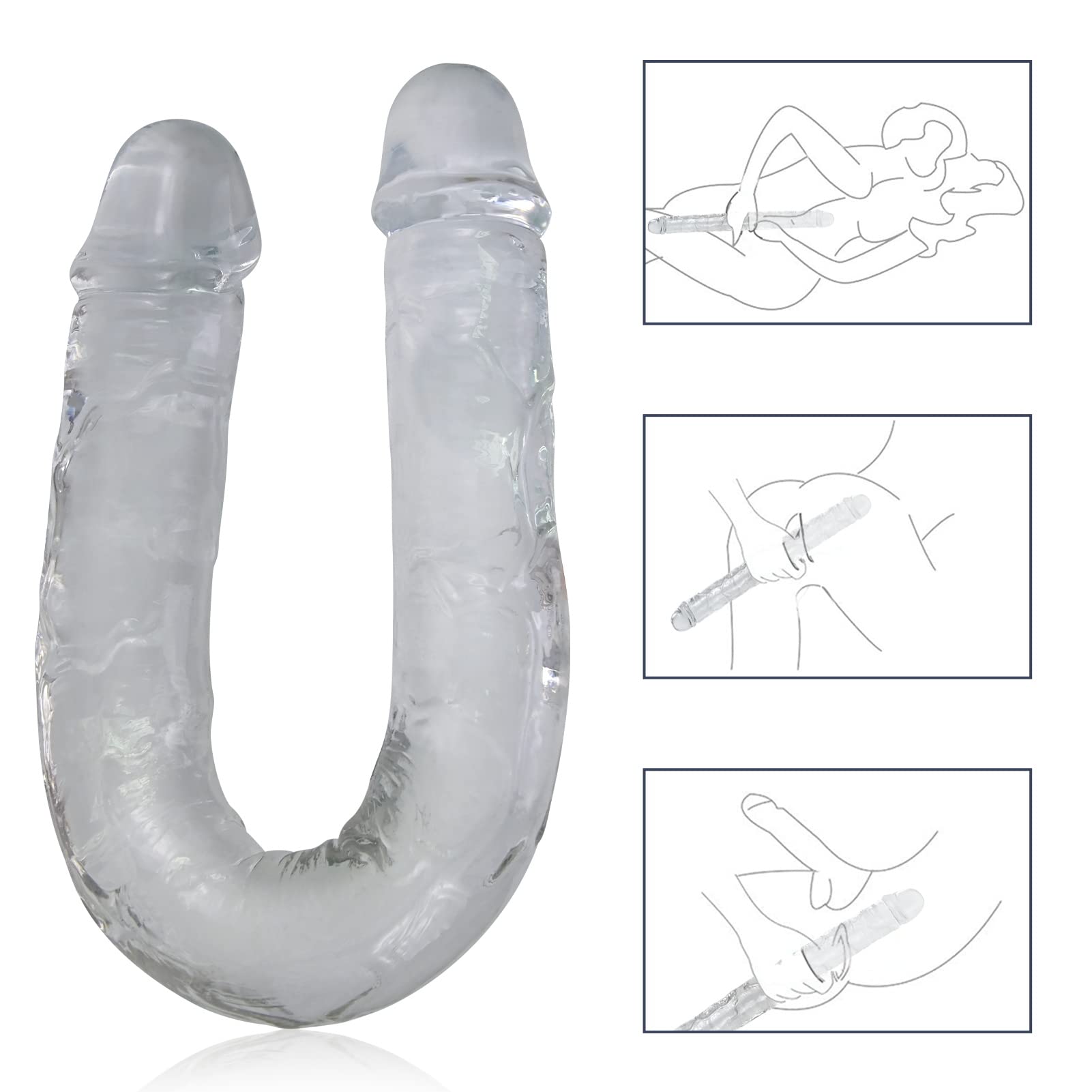 FST Double Dildo 15.7 Inch Realistic Adult Sex Toy for Couples - Extra Long Thick Dildo with Lifelike Veins & Glans - G Spot & Prostate Massager for Anal & Vaginal Double Penetration - Perfect for Couples Play & Solo Pleasure