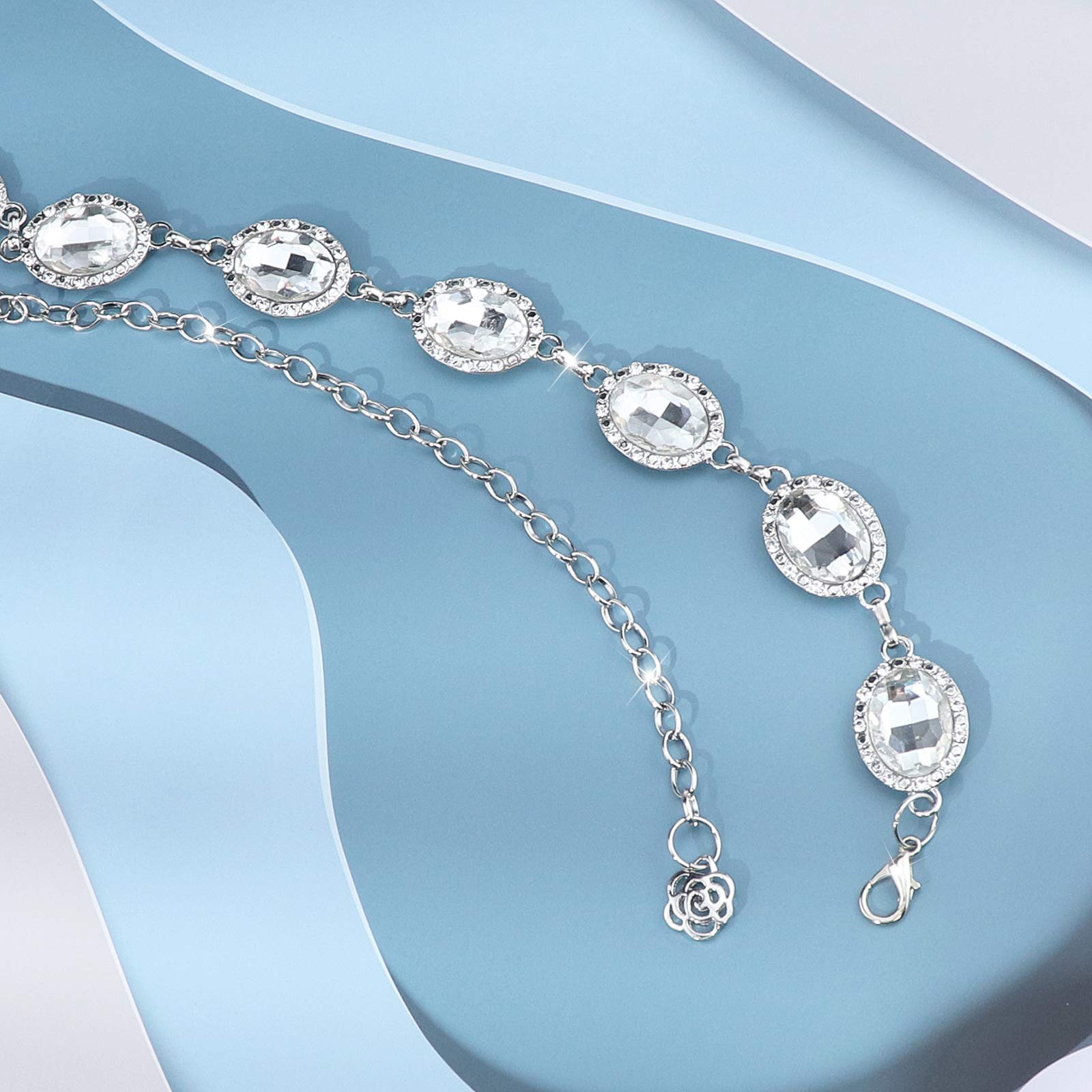Elegant Women's Metal Waist Chain Belt with Crystal Accents - Perfect for Dresses, Parties, and Special Occasions