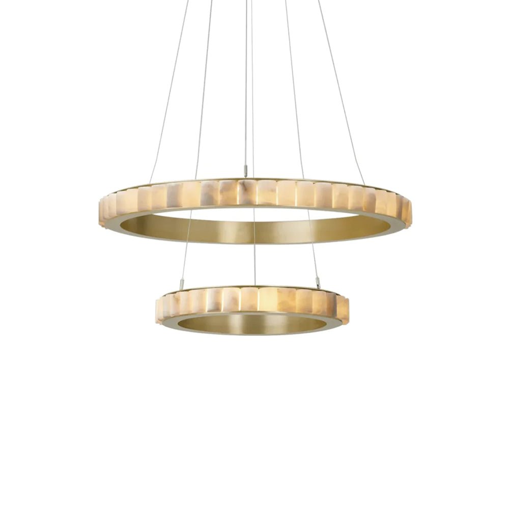 Alabaster Avalon Halo Chandelier - Modern Crystal Ceiling Light Fixture for Dining Room, Bedroom & Living Room Decor