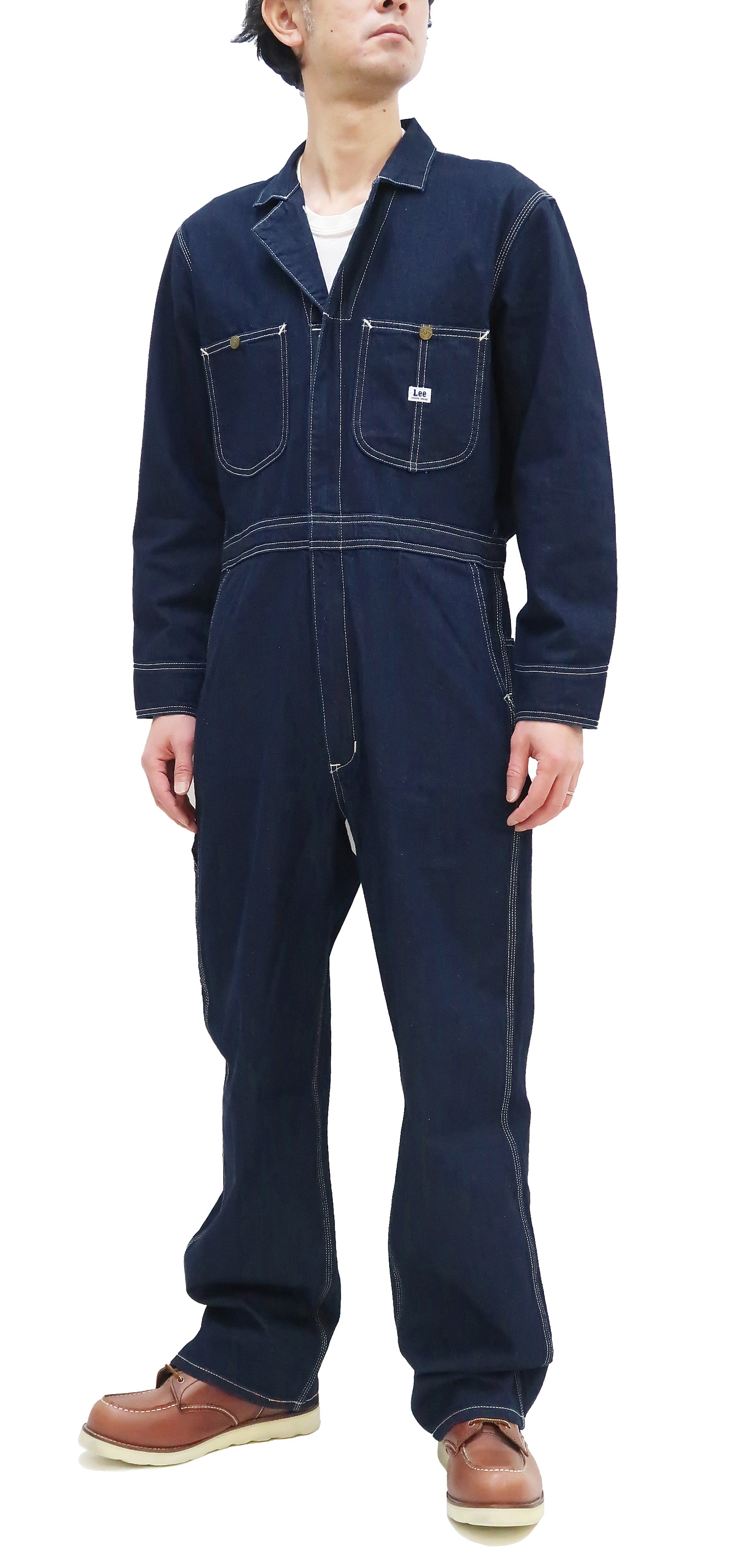 Lee Men's LM7213 Reproduction Union All Long Sleeve Unlined Coveralls - Deep Blue Indigo - Durable Workwear for Mechanics, Farmers & DIY Projects