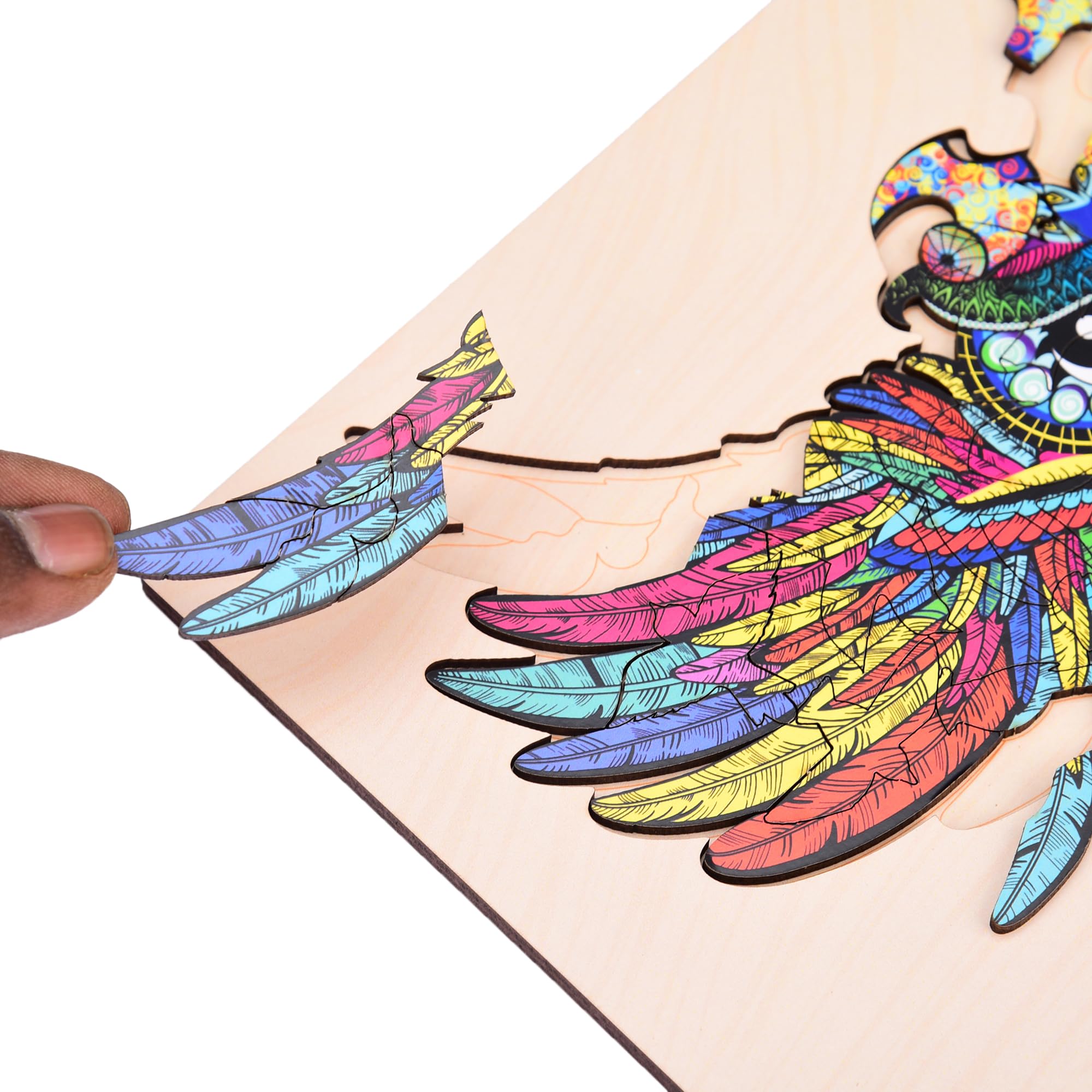 Webby Colorful Owl Shaped Jigsaw Puzzle - 100 Piece Family Puzzle with Storage Tray (28×24 cm) - Unique Animal Shaped Puzzle for Adults & Kids - Perfect Gift for Birthday, Christmas & Family Game Night