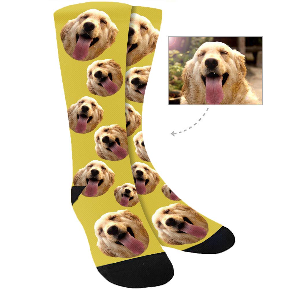 Custom Photo Socks with Your Face or Dog Design - Personalized Picture Socks for Men & Women | Great for Gifts, Couples, Pet Lovers & Special Occasions