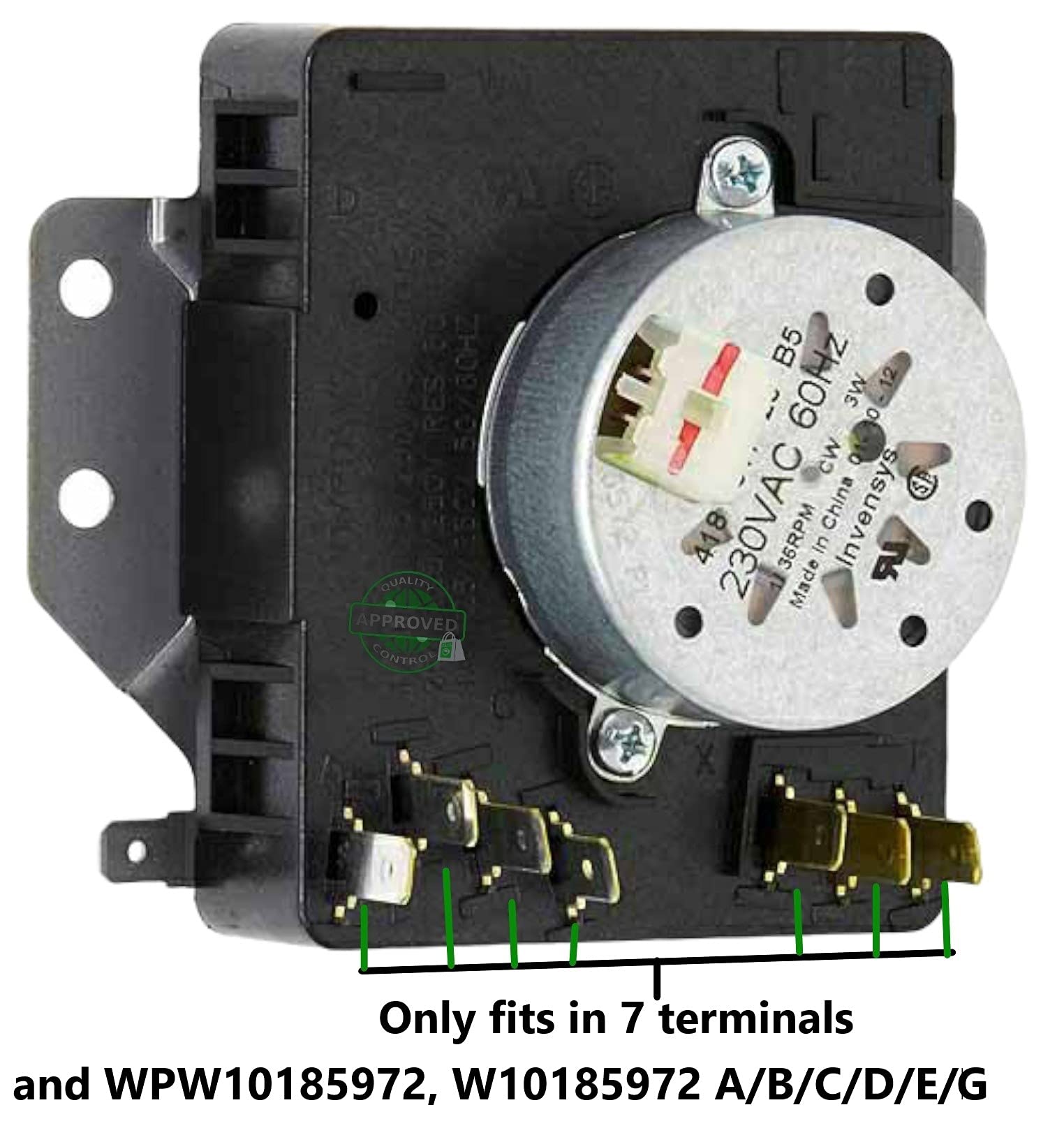 GLOB PRO SOLUTIONS - W10185972 Dryer Timer Replacement Part for Efficient Laundry | Compatible with Major Appliance Brands | Perfect for Home & Commercial Laundry Rooms