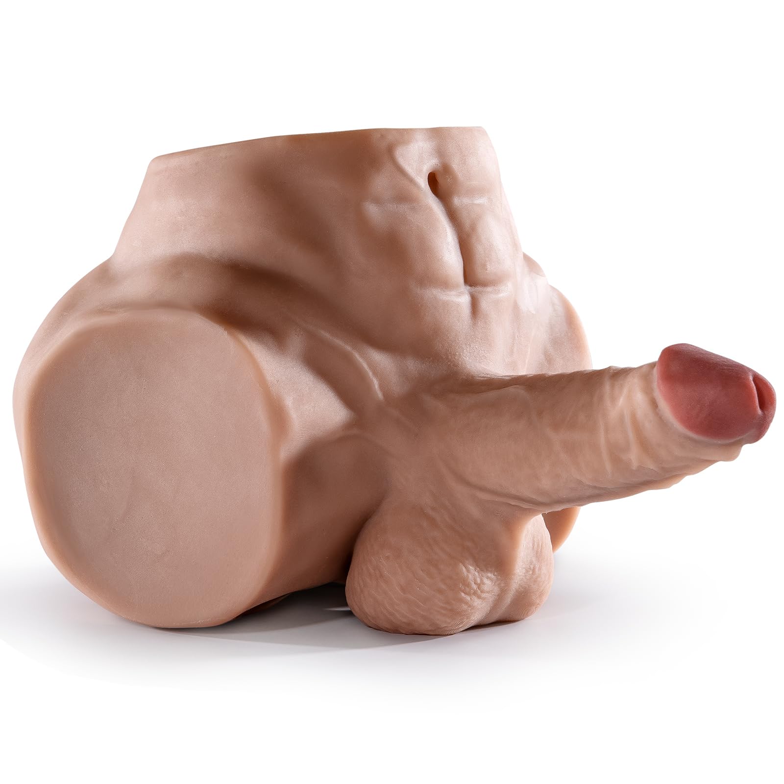 Realistic Male Sex Doll with Thick Dildo & Testicles - 7.7 LB Lifelike Torso Masturbator with Tight Anal Hole - Unisex Adult Toy for Gay Men & Couples - Perfect for Solo Play & Partner Exploration
