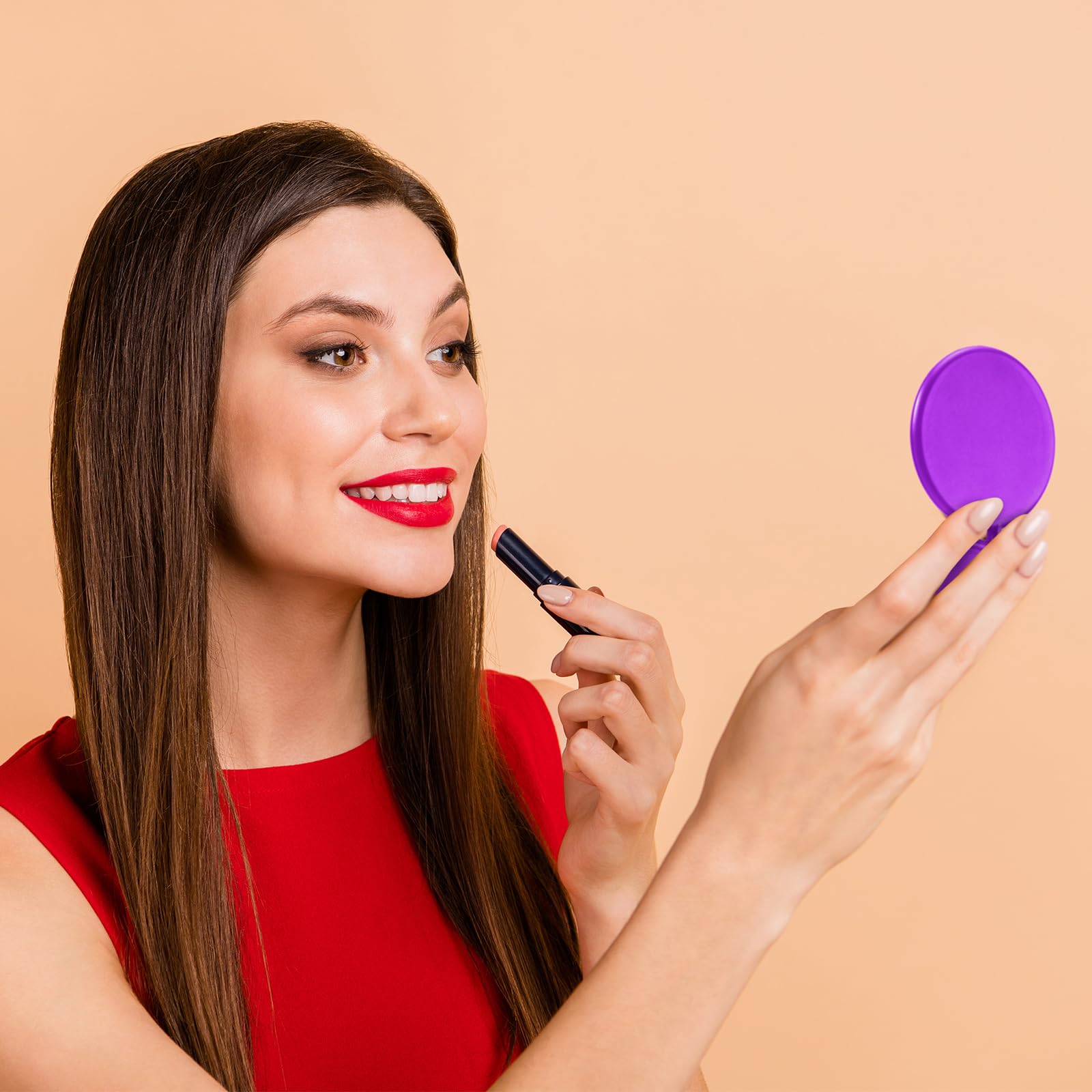 72 Pcs Compact Mirror Bulk - Portable Round Makeup Mirror Mini Foldable for Purse, Women Travel & Daily Use (Purple, Pink) - Perfect for Cosmetics, Gifts & On-the-Go Touch Ups