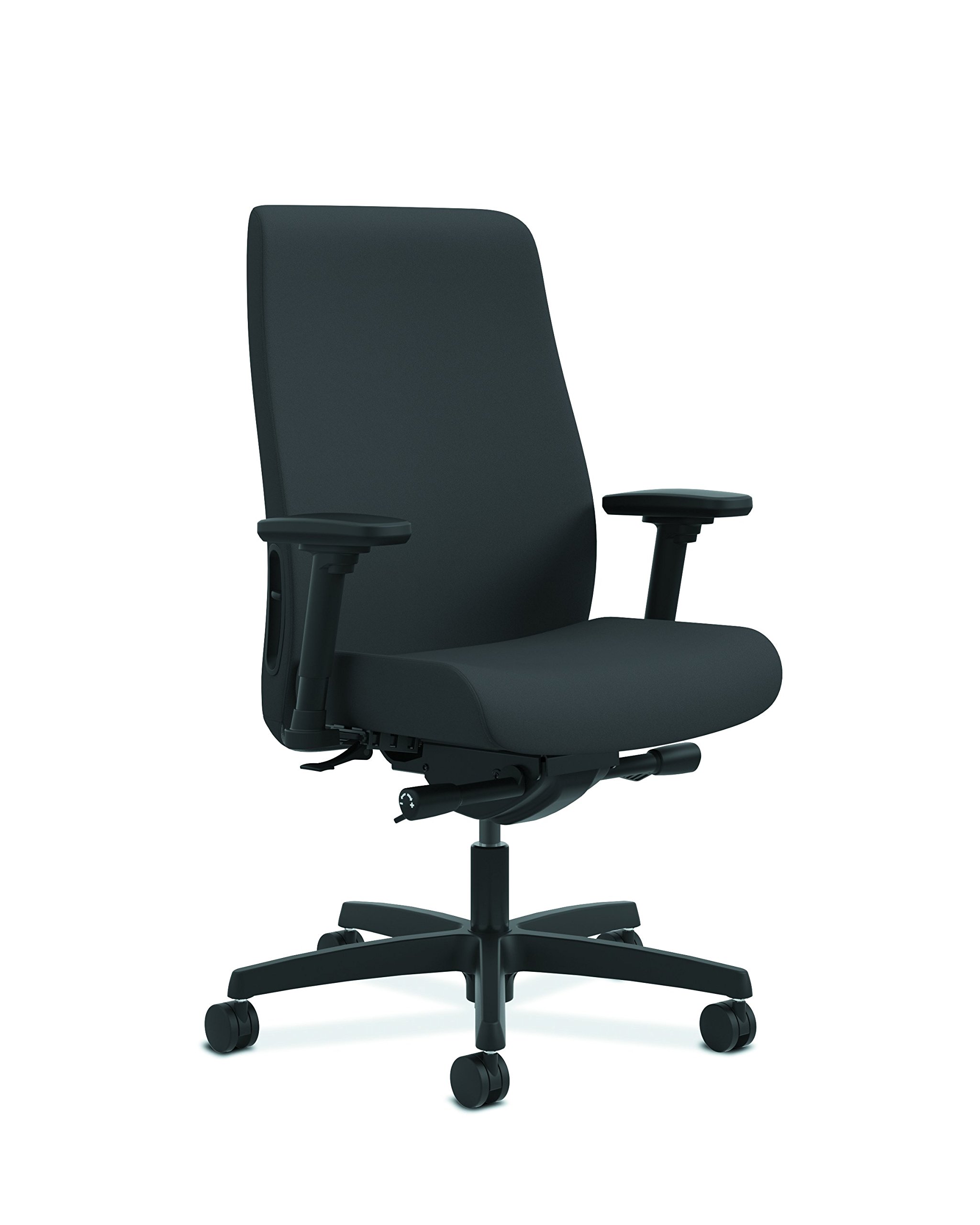 HON Endorse Mid-Back Task Chair - Ergonomic Office Desk Chair with Upholstered Seat, Adjustable Height & Lumbar Support, Black (HLWU) - Perfect for Home Office, Computer Work & Long Hours Sitting