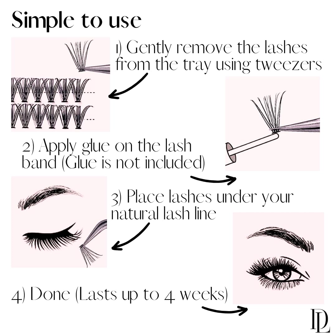 240 Pcs Individual Cluster Lashes Kit - 10C 8mm-15mm False Eyelashes Extension Set | Natural Russian Semi-Permanent DIY Fan Clusters for Professional & Home Use | Perfect for Bridal, Party & Daily Makeup Looks