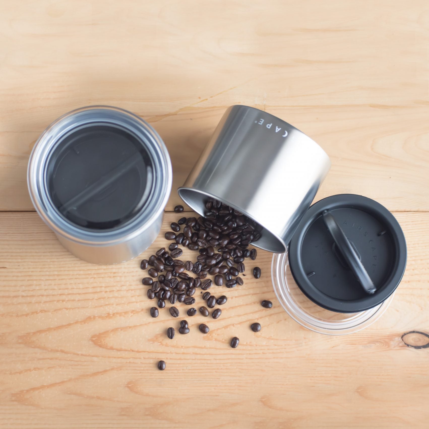 Airscape Small 0.5lb Airtight Stainless Steel Food Storage Canister - Brushed Finish for Coffee, Tea, Flour & Dry Goods - Perfect for Kitchen Pantry Organization & Freshness Preservation