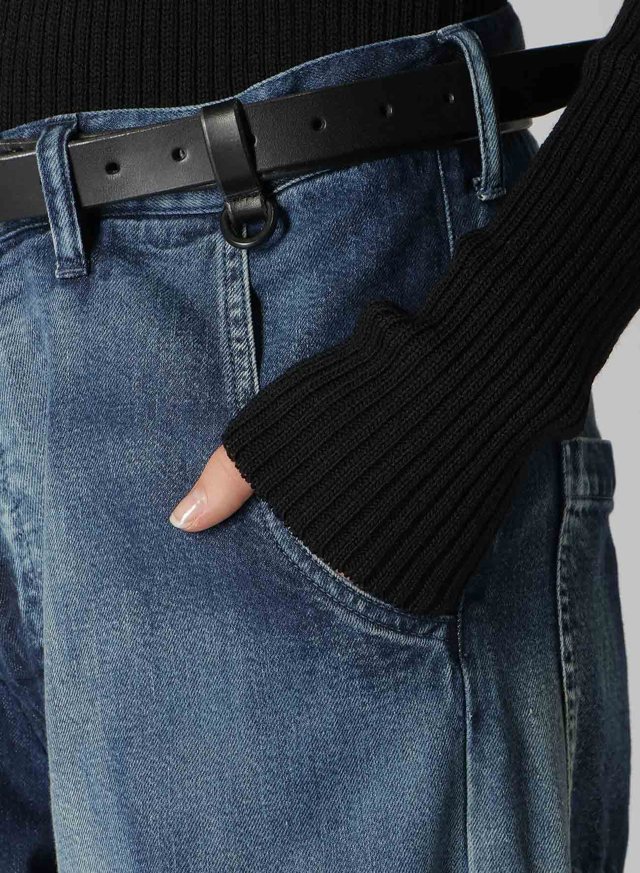 Spotted Denim Gusset Wide Leg Pants for Women - Comfortable Stretch High Waist Trousers for Casual Outfits, Workwear & Street Style Fashion