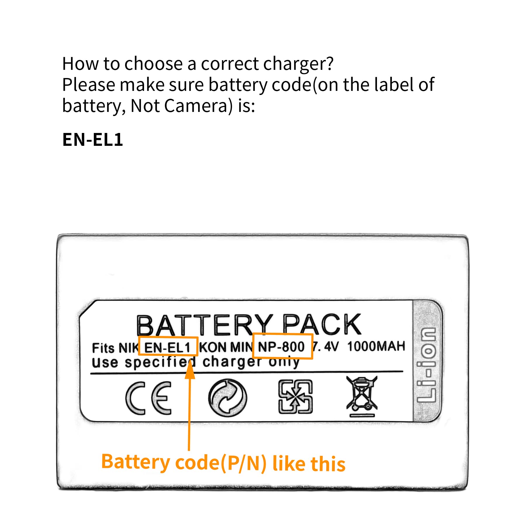 Original EN-EL1 USB Charger for Nikon COOLPIX 4300 4500 4800 5000 5400 5700 775 8700 880 885 995 E880 - Fast Charging Battery Adapter - Perfect for Travel Photography & Backup Power