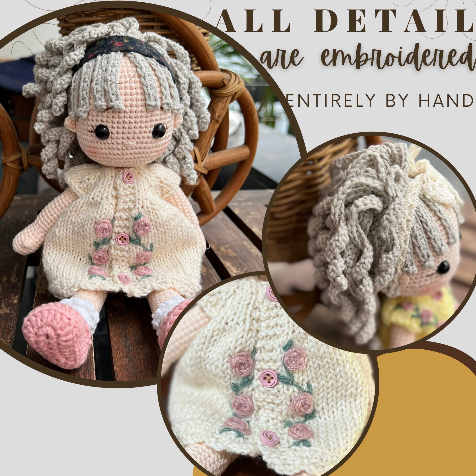 Handmade Crochet Baby Doll - Safe Cotton Yarn Gift for Kids | Birthday, Mother's Day & Home Decor | Amigurumi Fairy Toy